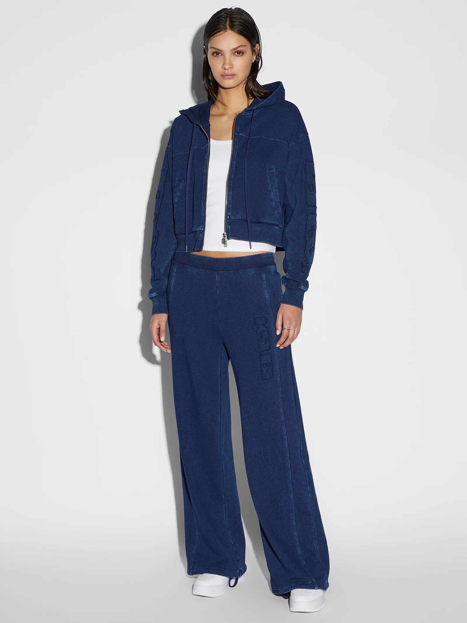 Origin Crop Hoodie Indigo Spliced - Image 2