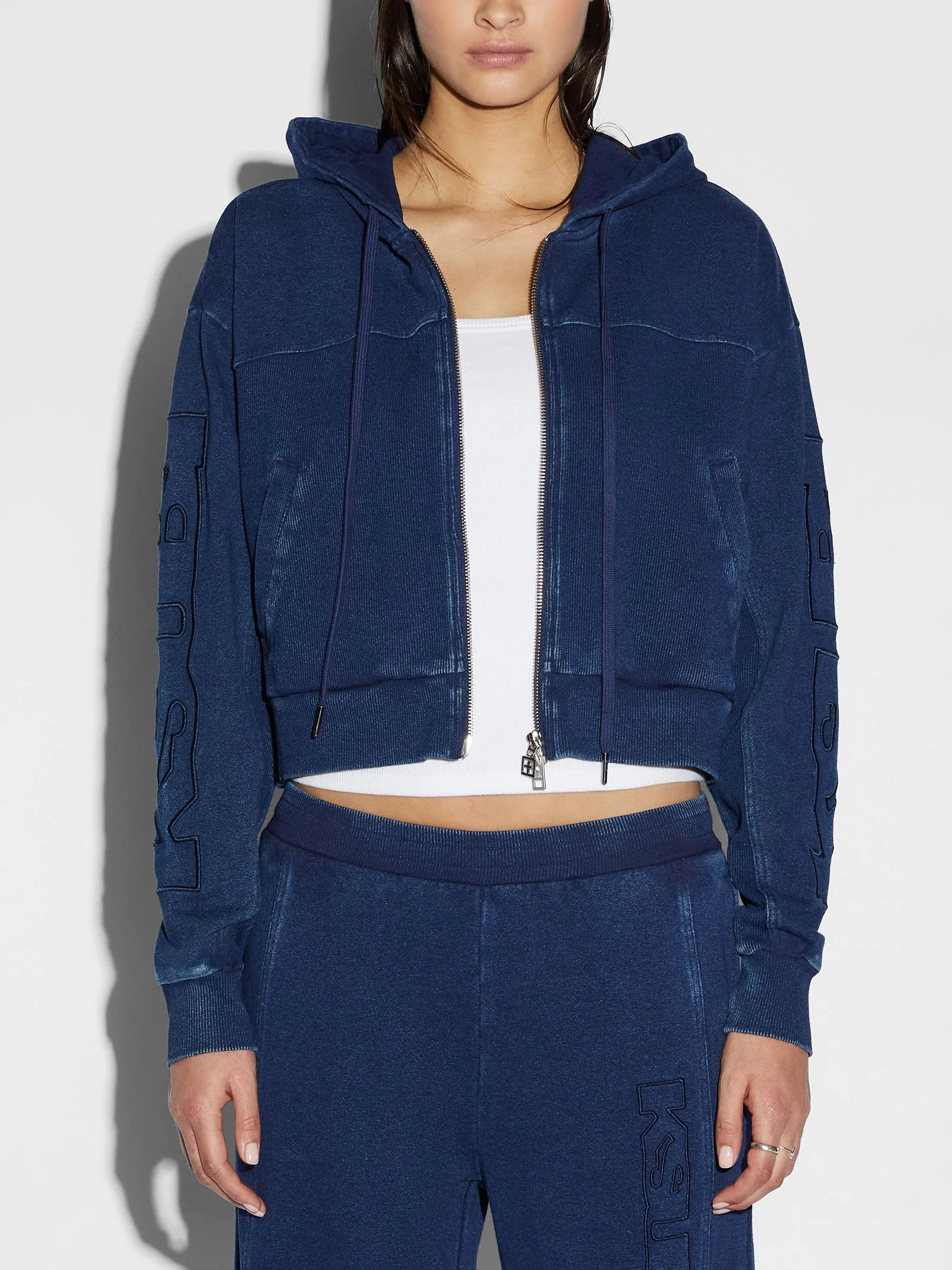 Origin Crop Hoodie Indigo Spliced - Image 4