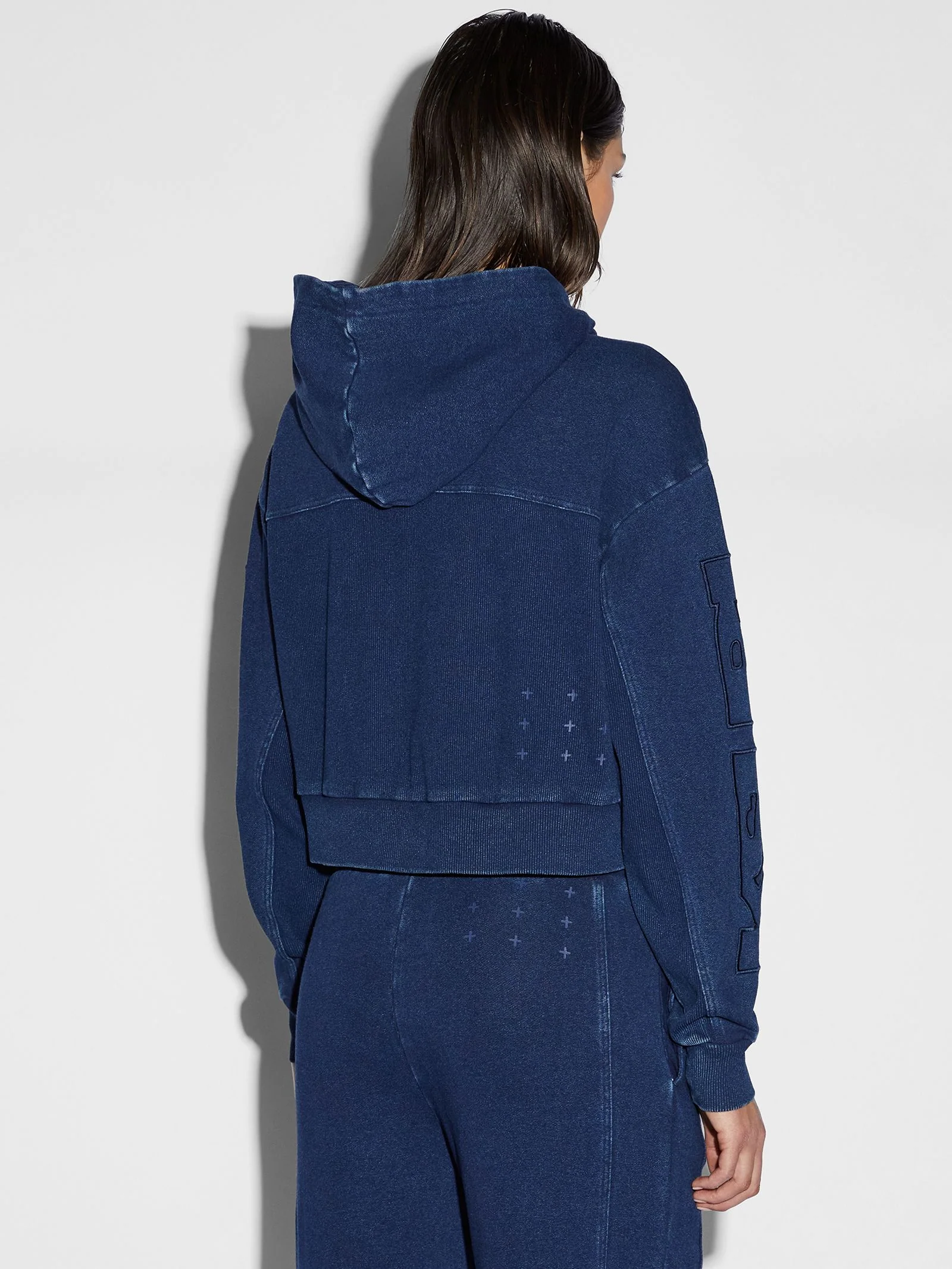 Origin Crop Hoodie Indigo Spliced - Image 5