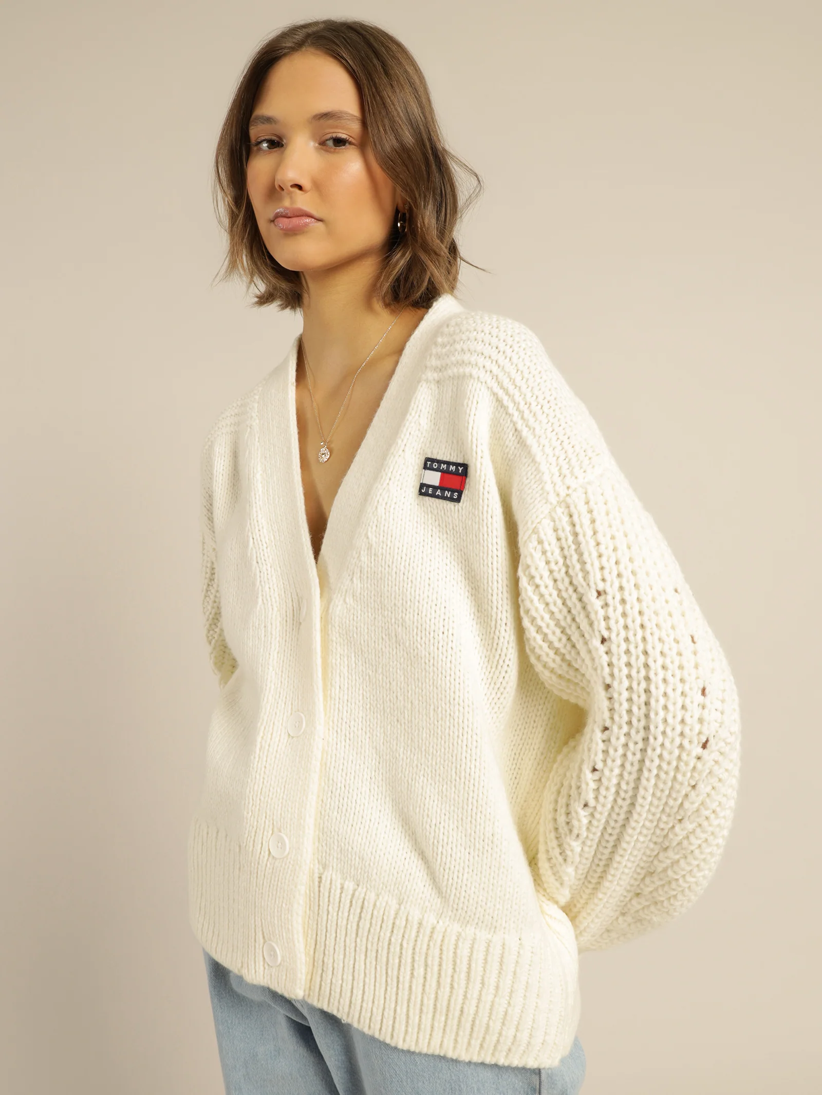 Oversized Badge Cardigan