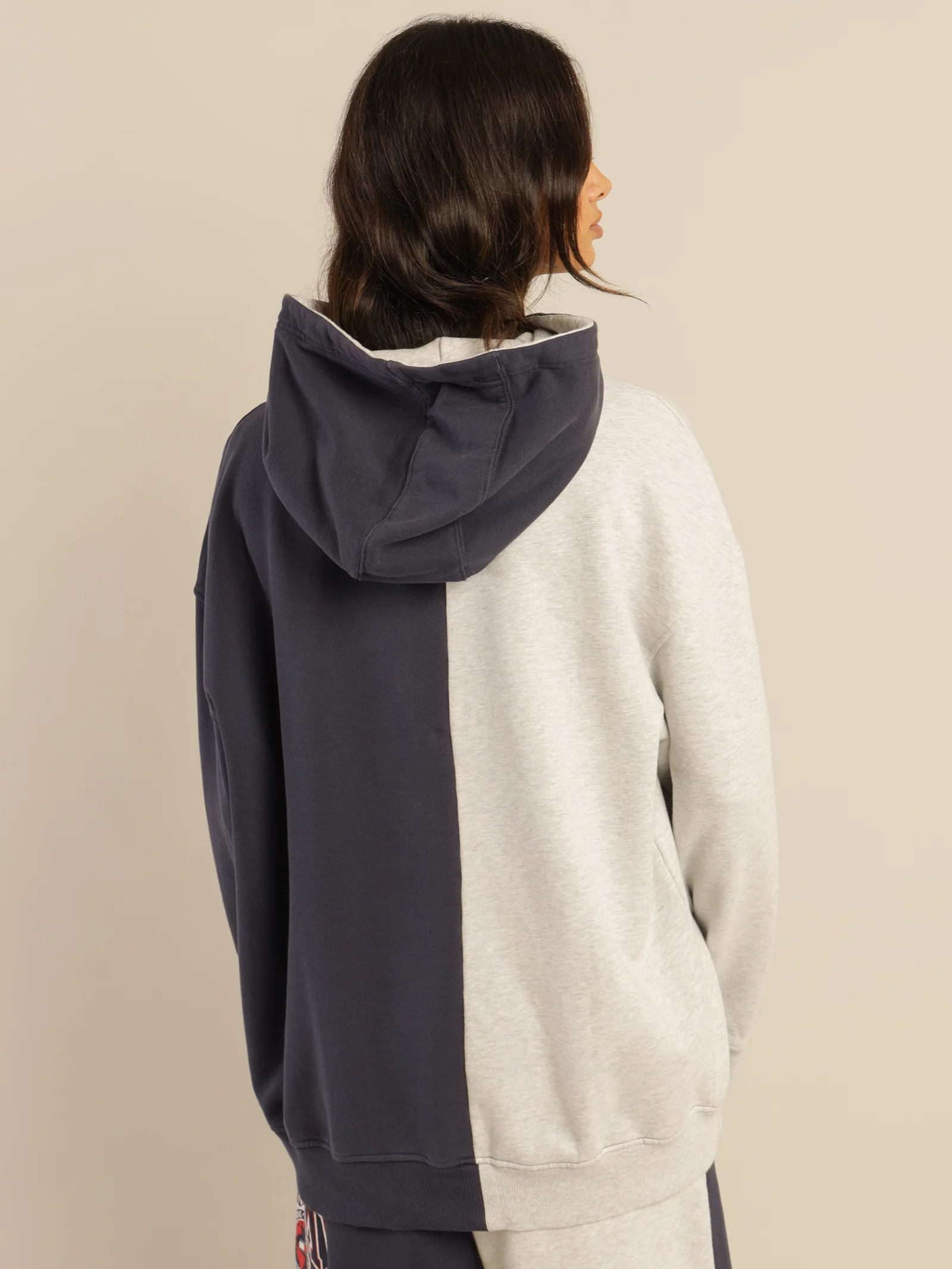 Oversized College Splicing Hoodie - Image 7