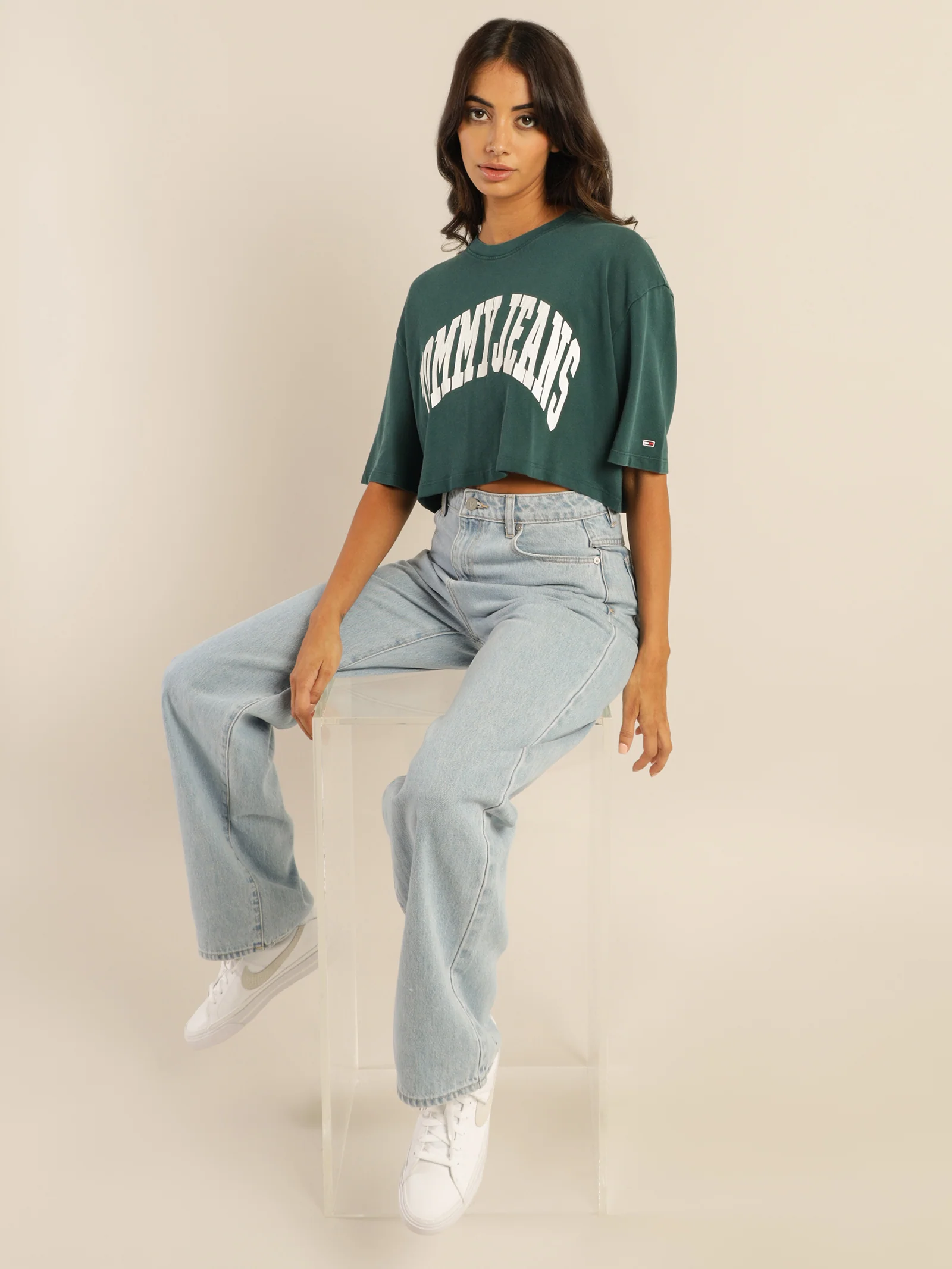 Oversized Crop College Short Sleeve T-Shirt - Image 2