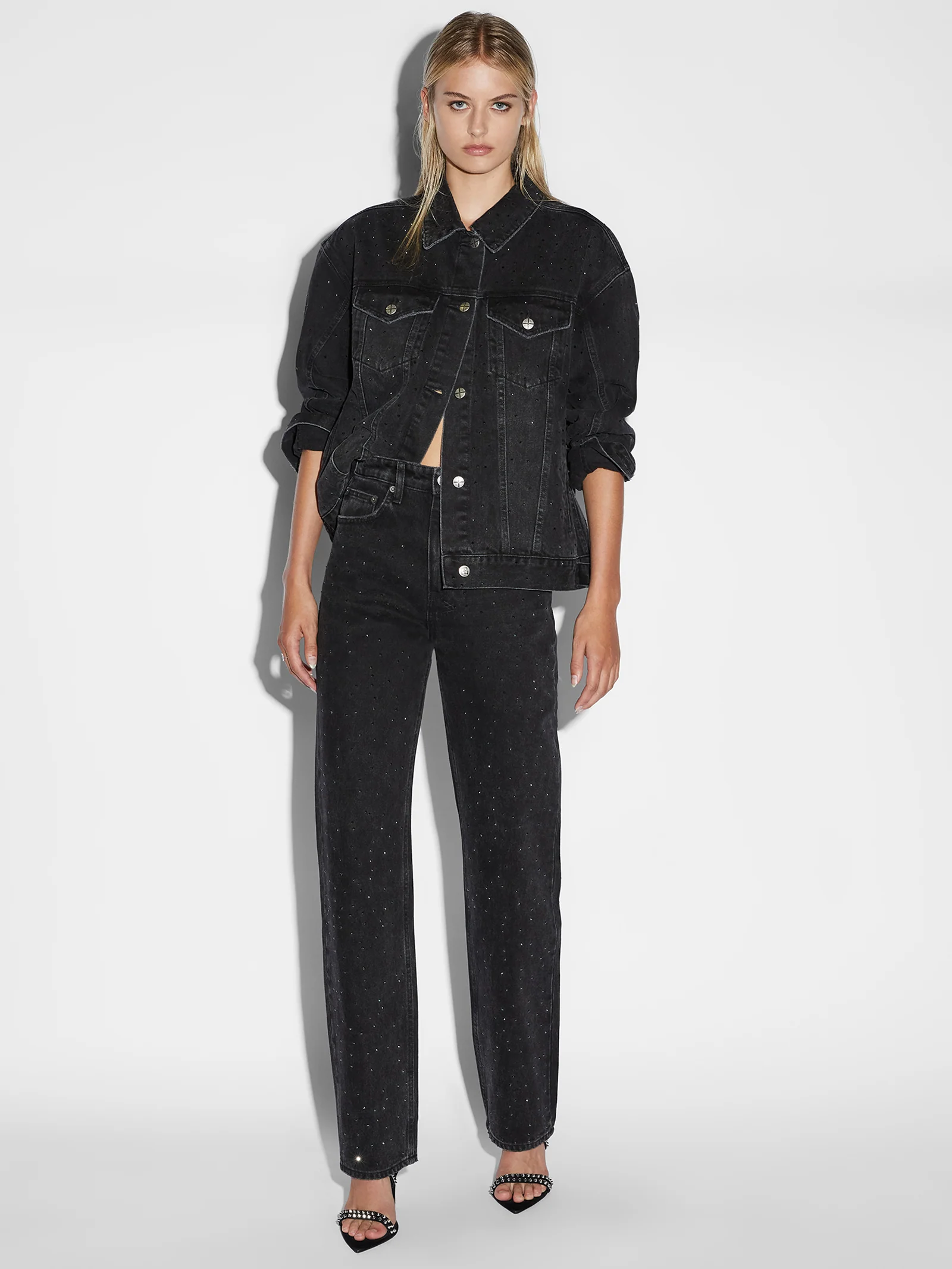 Oversized Denim Jacket Krystal Noir - Image 2