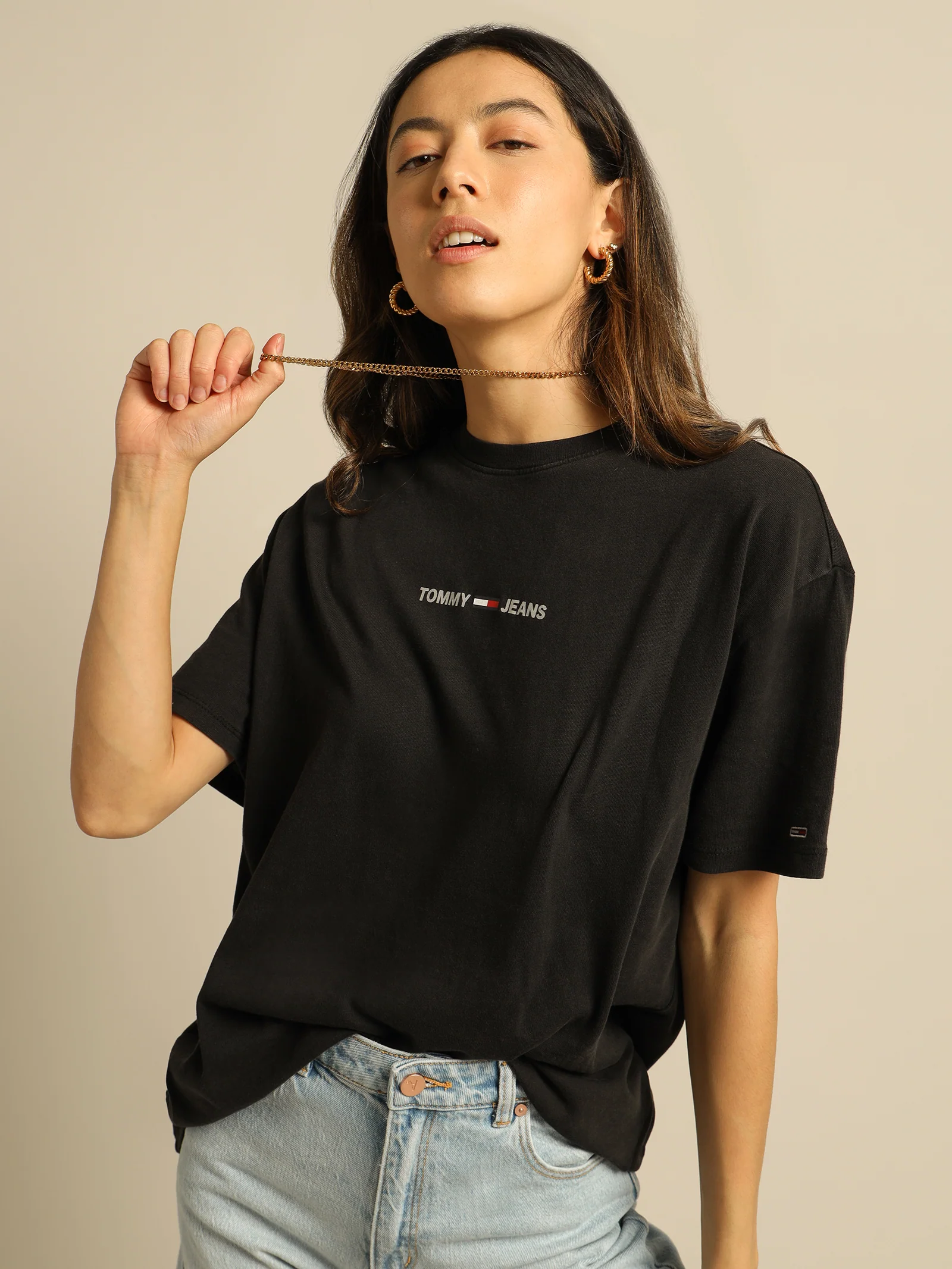 Oversized Reflective Linear T-Shirt - Image 3