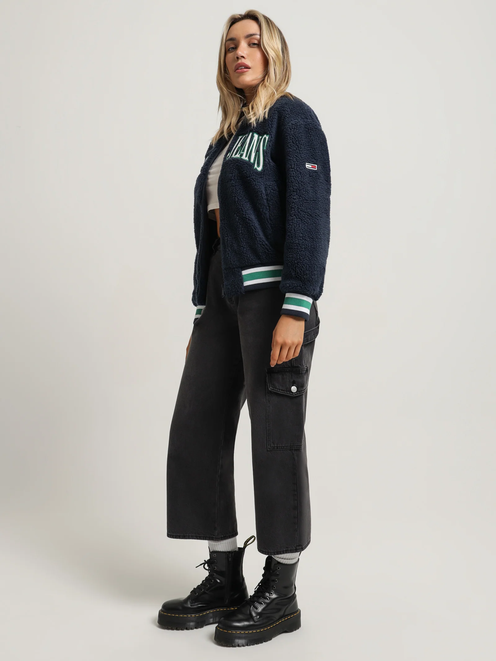 Oversized Sherpa Baseball Jacket - Image 3