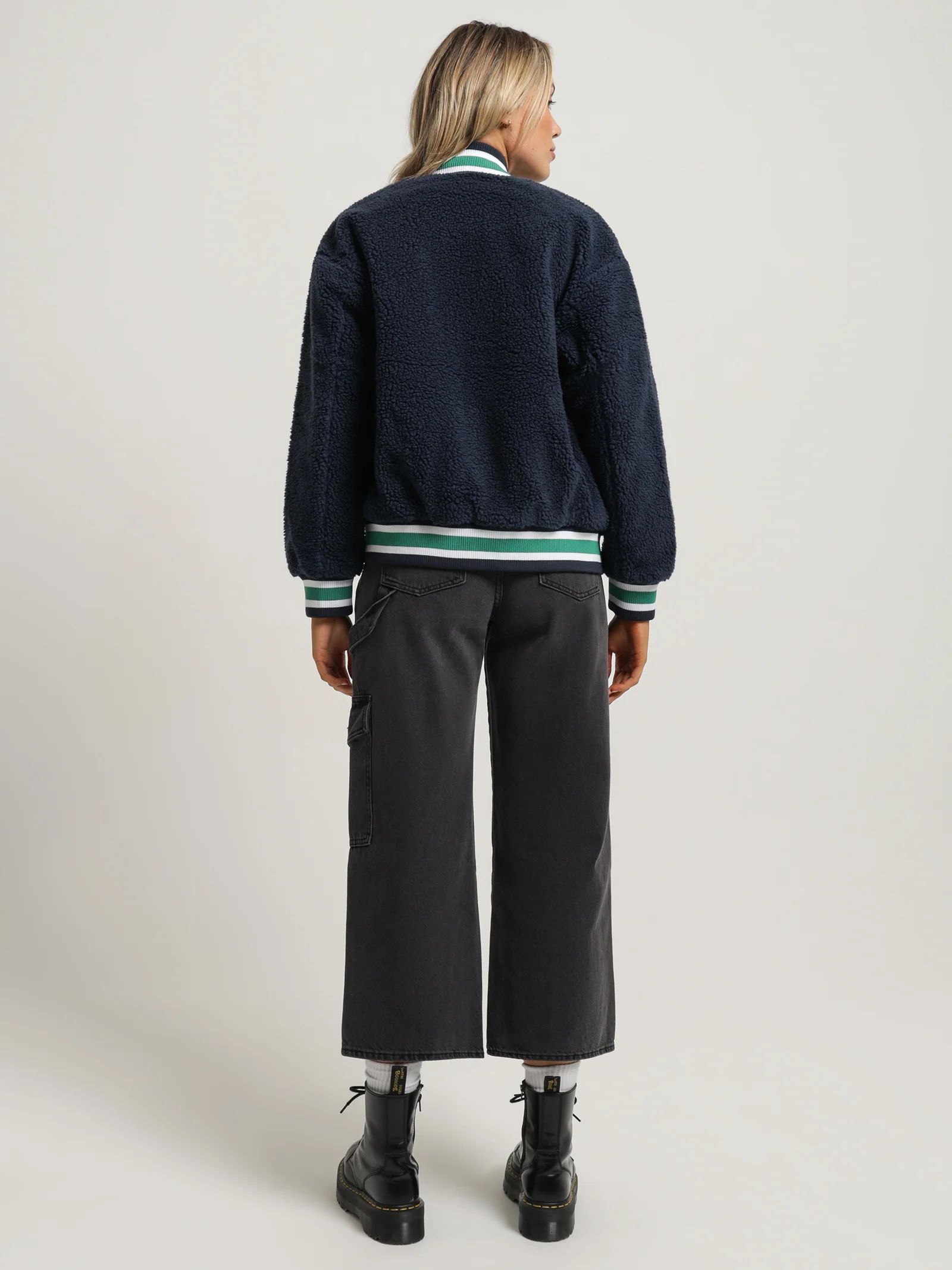 Oversized Sherpa Baseball Jacket - Image 4