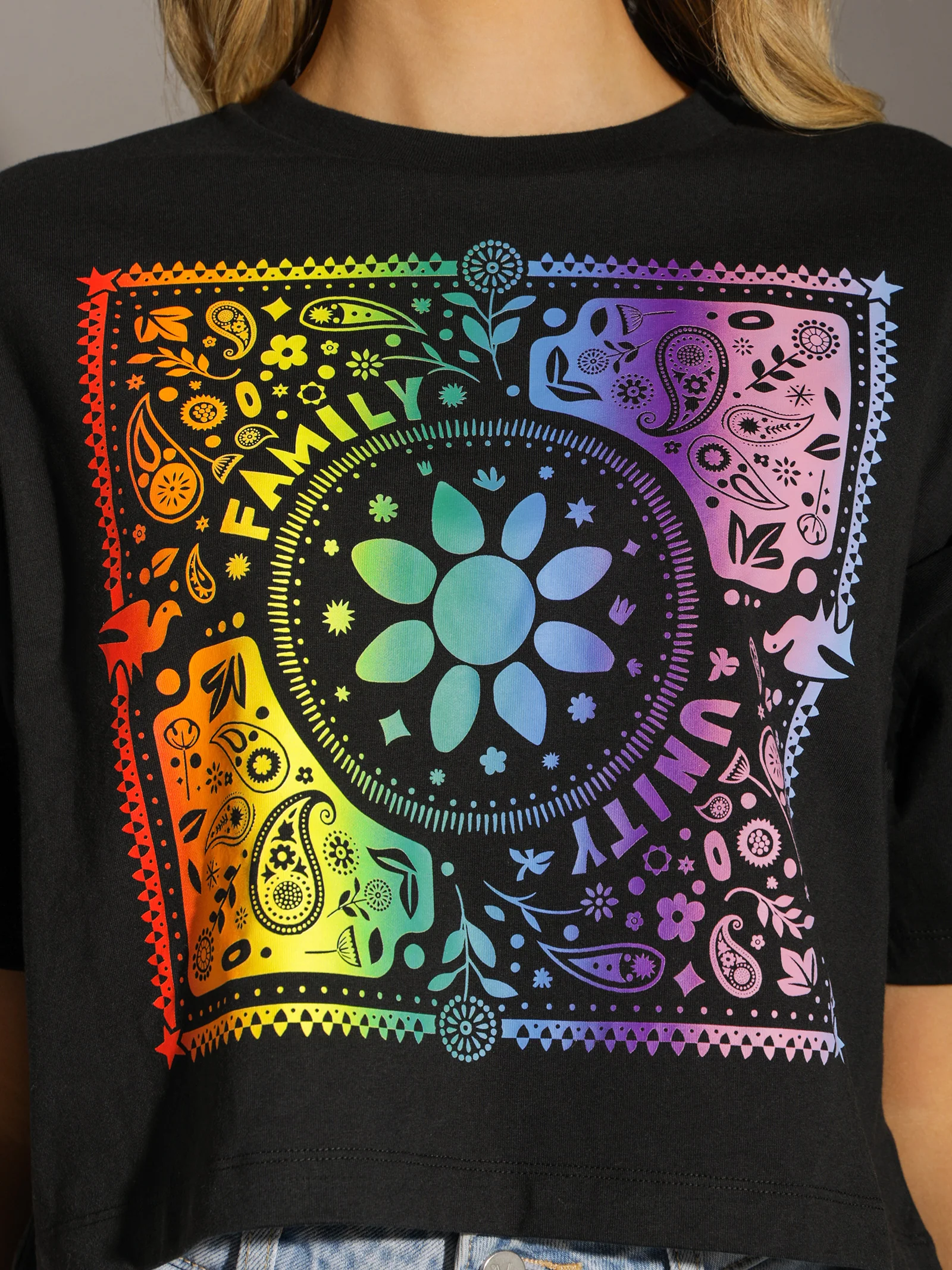 Paisley Pride Oversized Cropped T-Shirt - Image 3