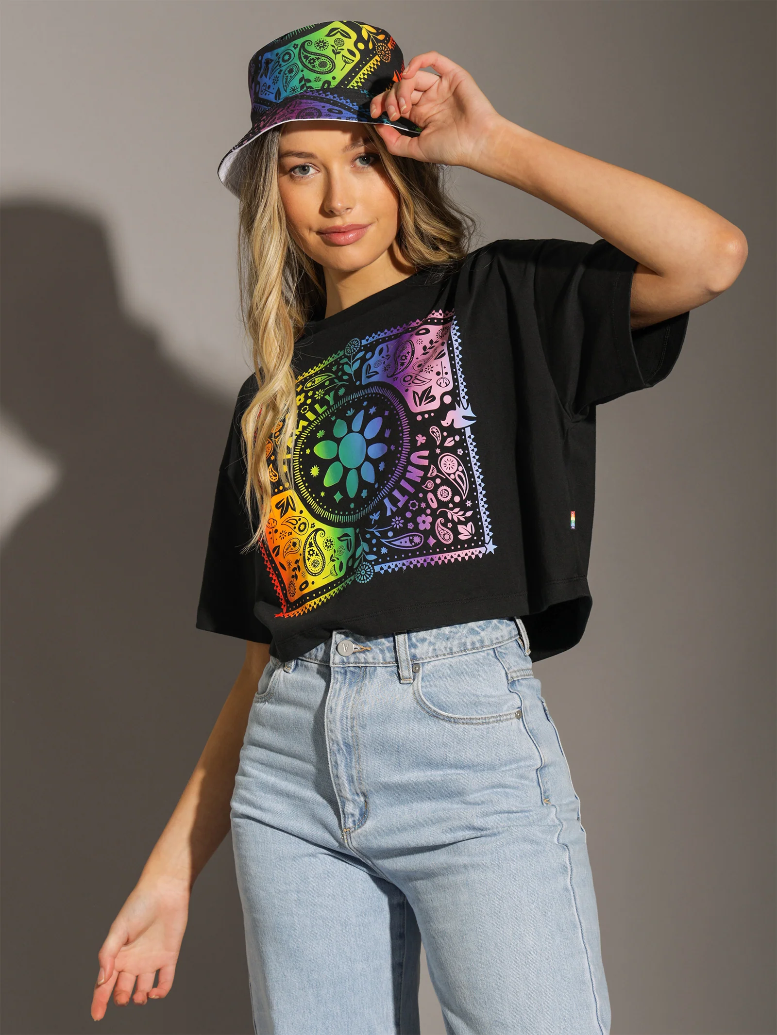 Paisley Pride Oversized Cropped T-Shirt - Image 4