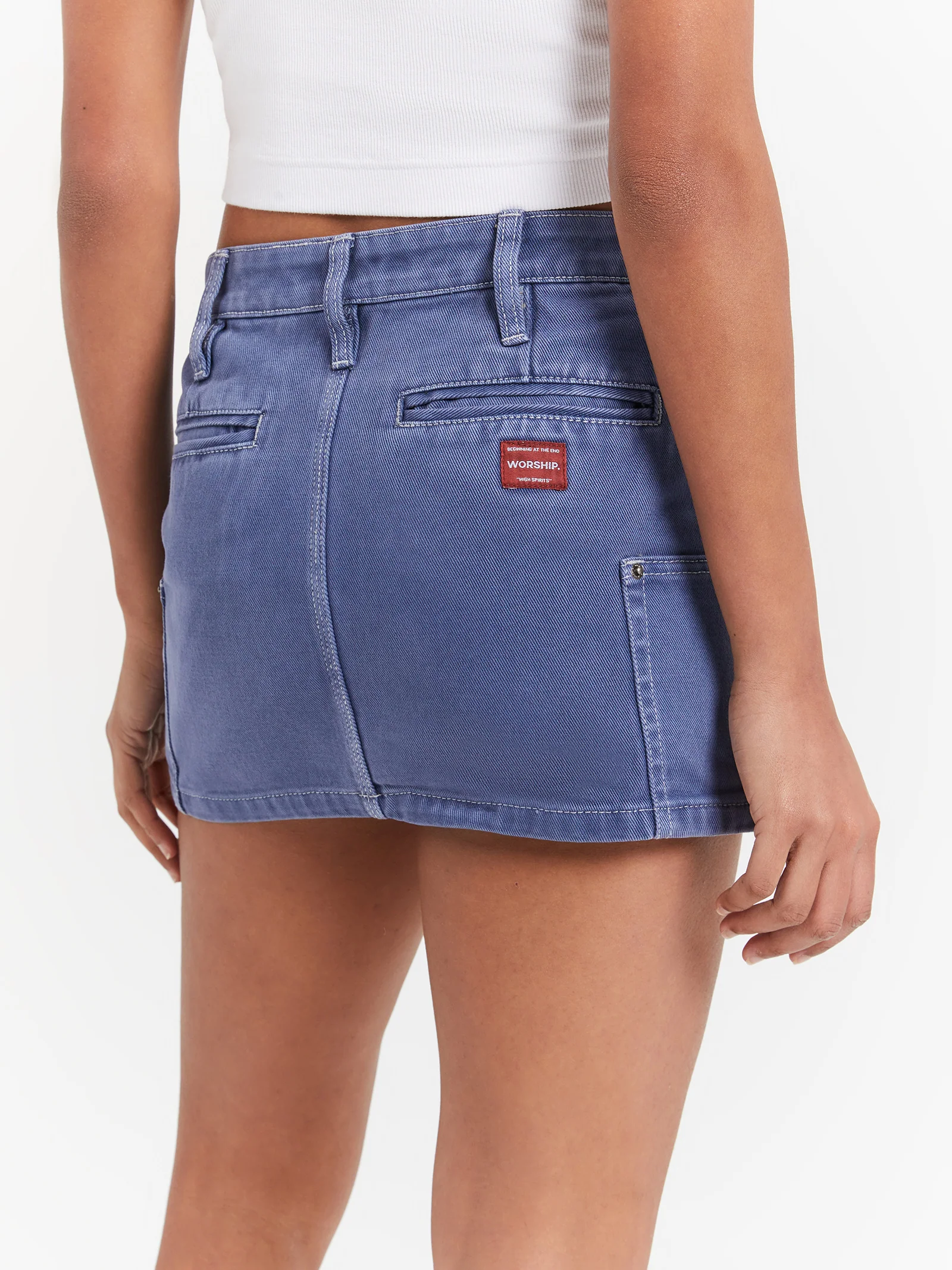 Patches Rivet Mini Skirt - Image 3