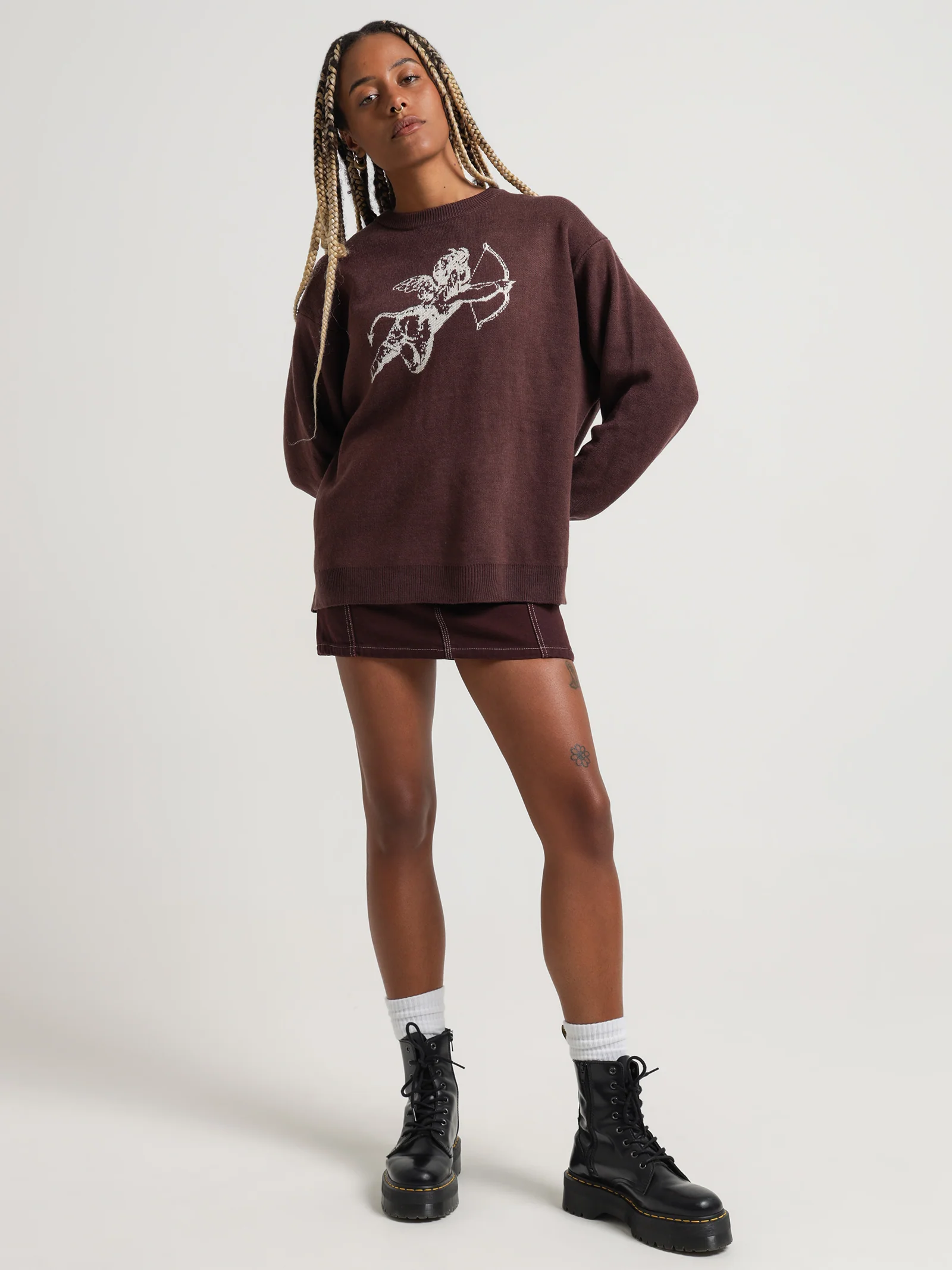 Patches Rivet Mini Skirt - Image 2