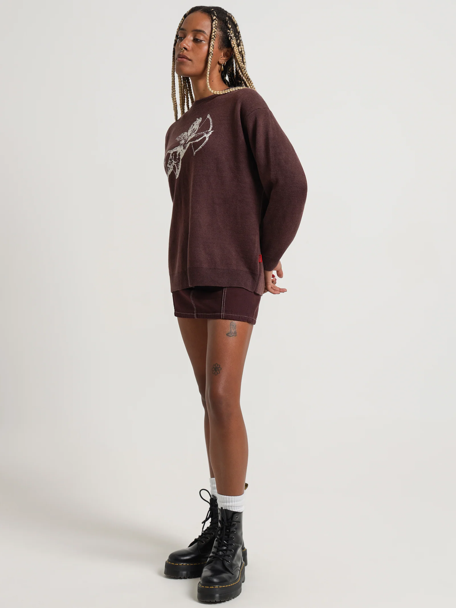 Patches Rivet Mini Skirt - Image 3