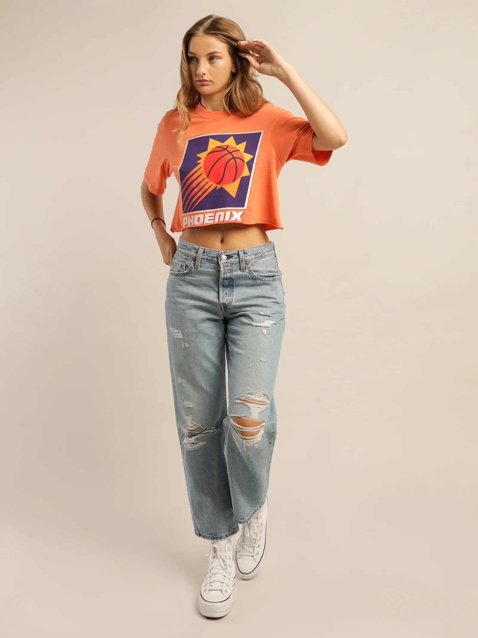 Phoenix Suns Vintage Crop T-Shirt - Image 3