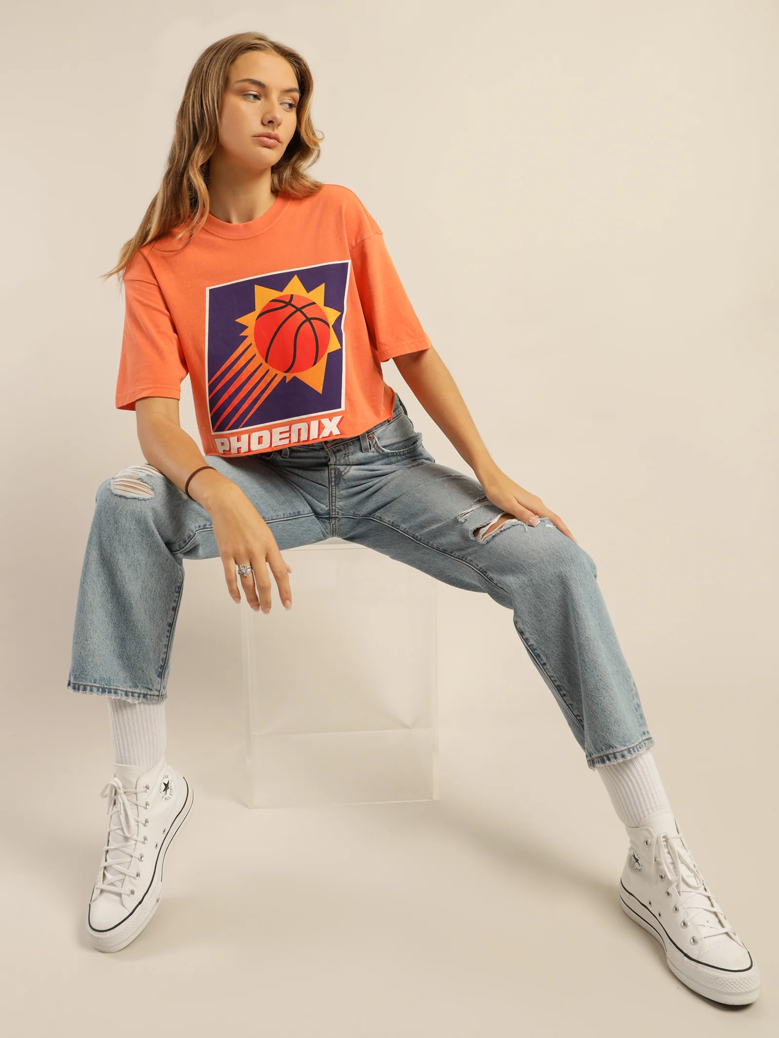 Phoenix Suns Vintage Crop T-Shirt - Image 4