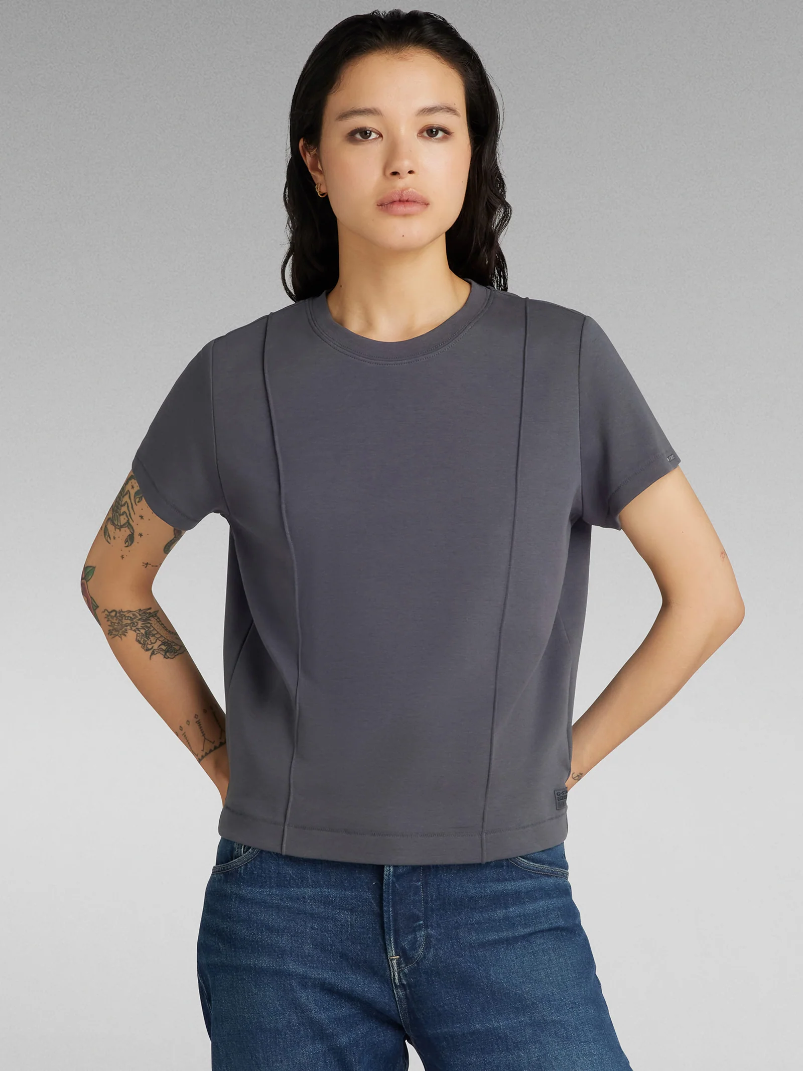 Pintucked Tapered T-Shirt - Image 3