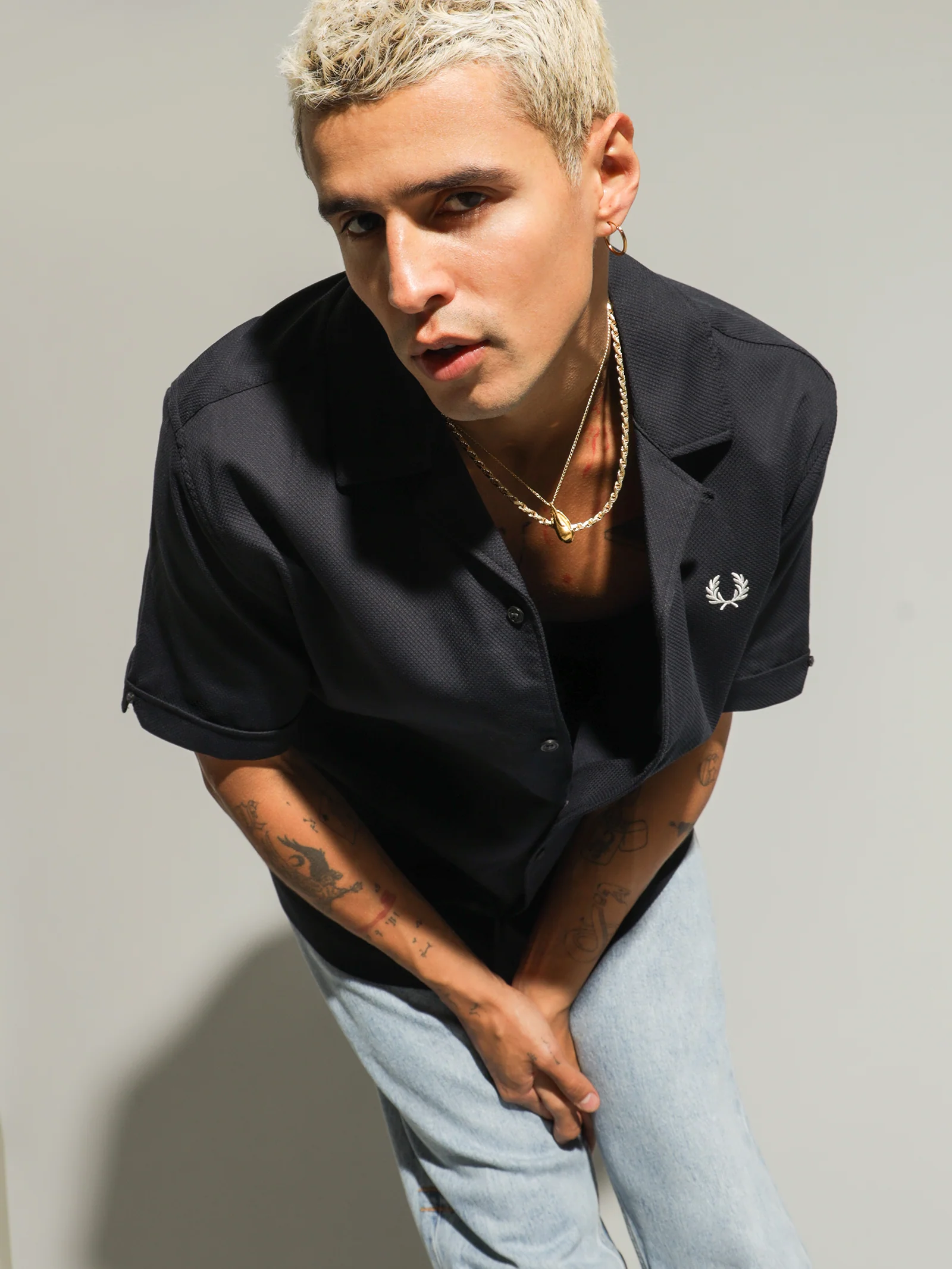 Pique Texture Revere Collar Shirt - Image 5