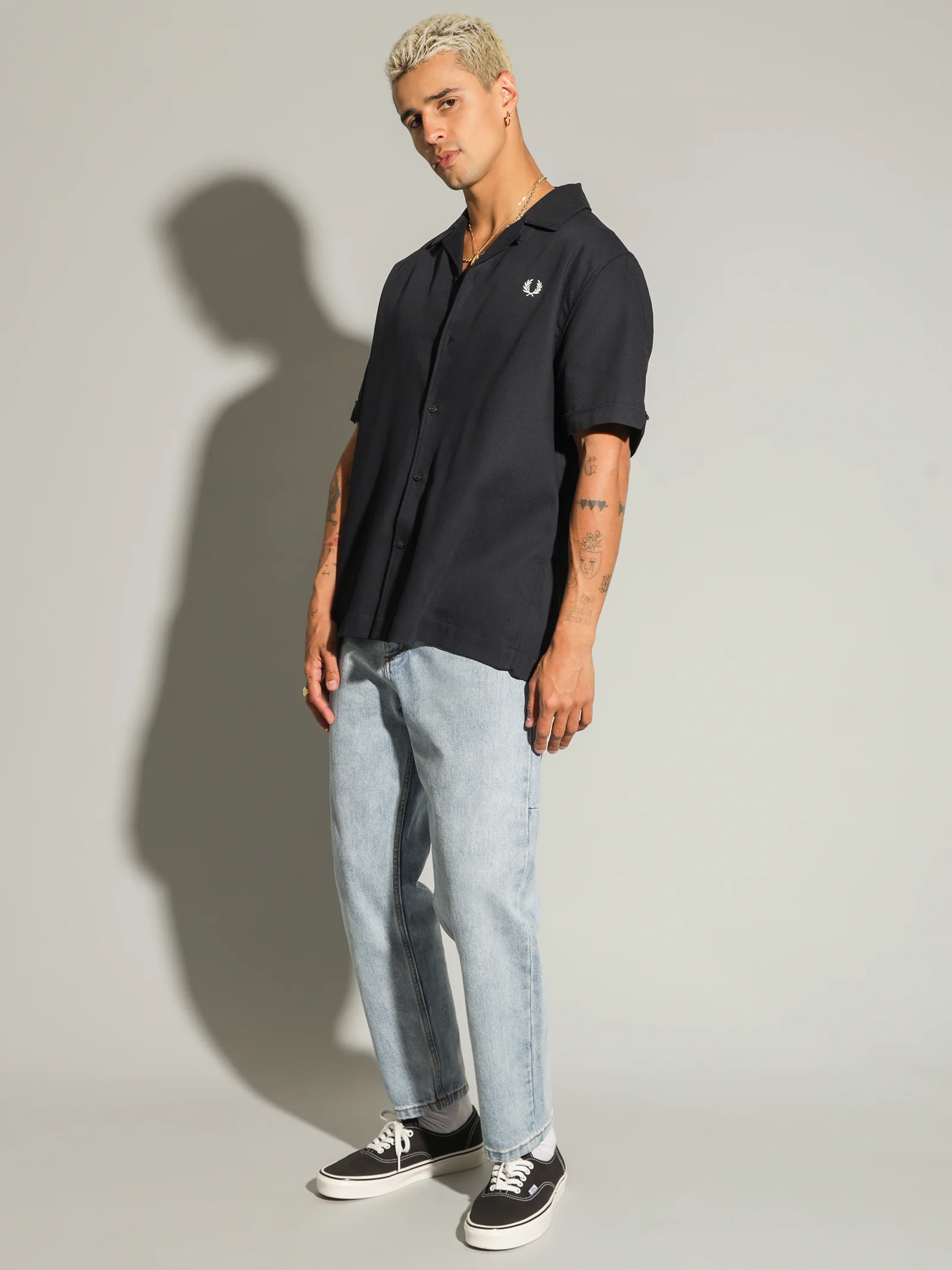 Pique Texture Revere Collar Shirt - Image 6