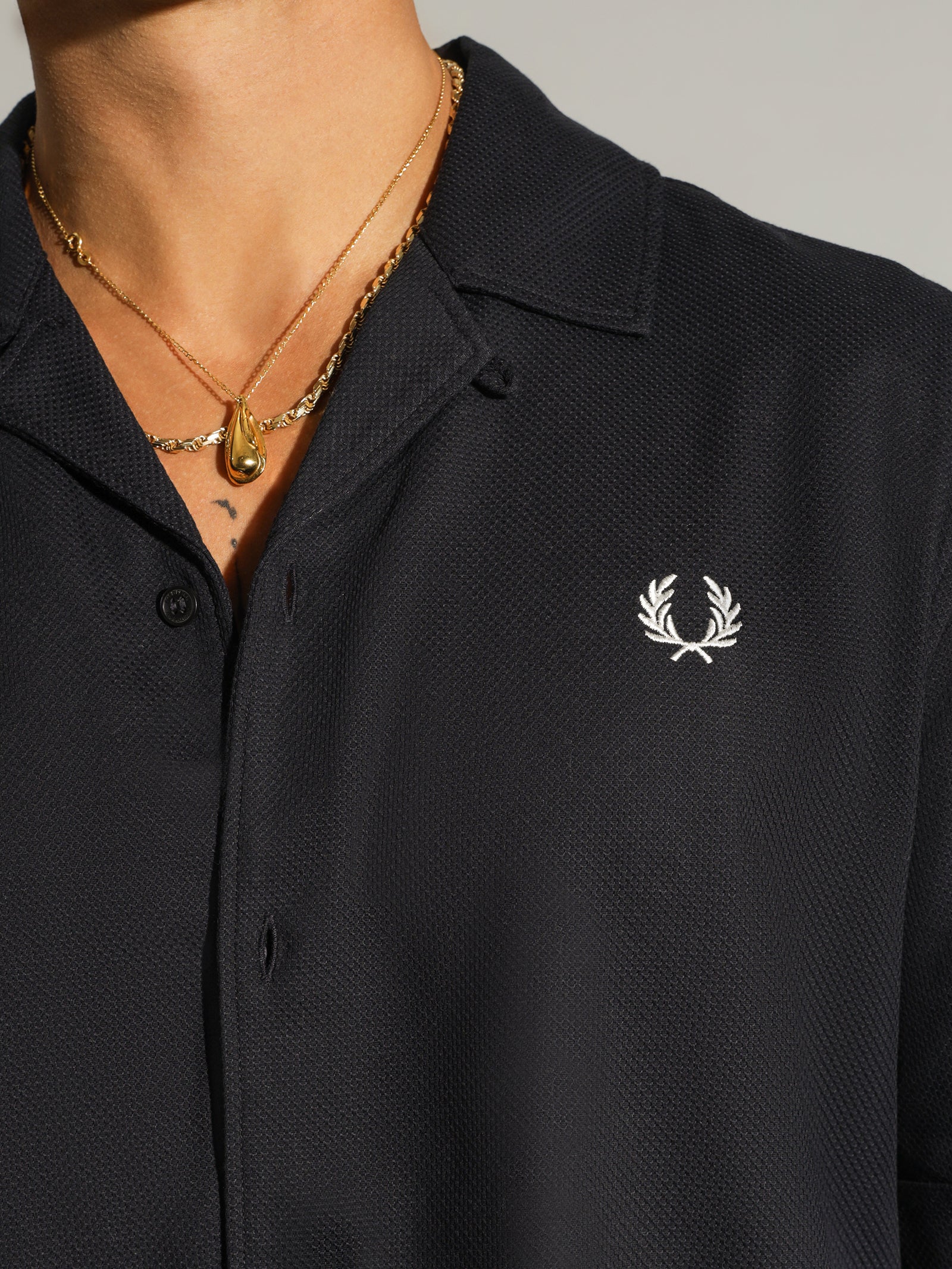 Pique Texture Revere Collar Shirt - Image 8