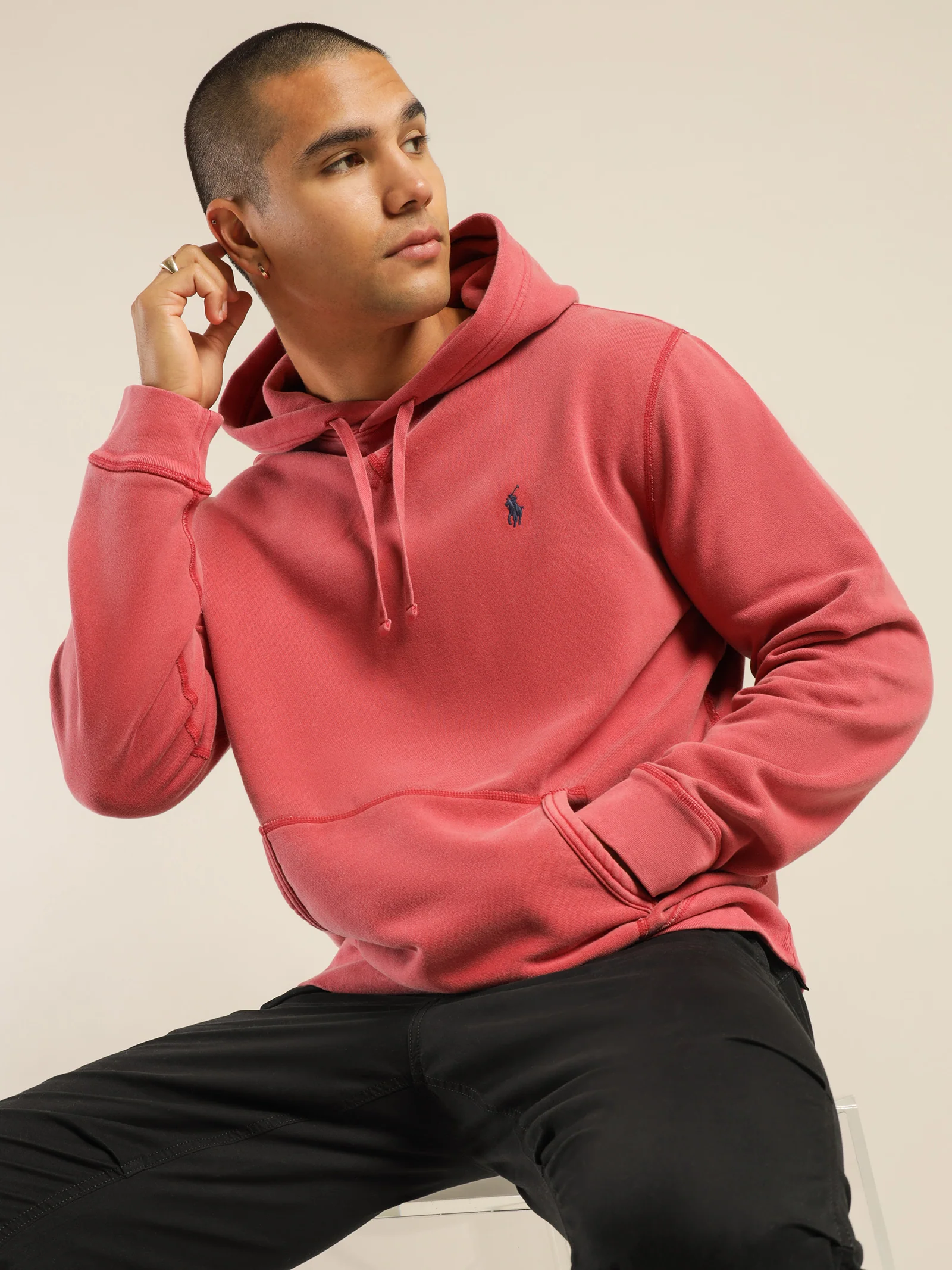 Polo Garment Dyed Fleece Hoodie - Image 2