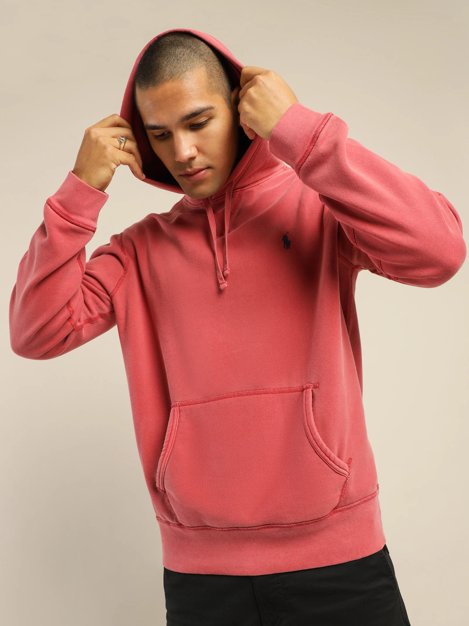 Polo Garment Dyed Fleece Hoodie - Image 5