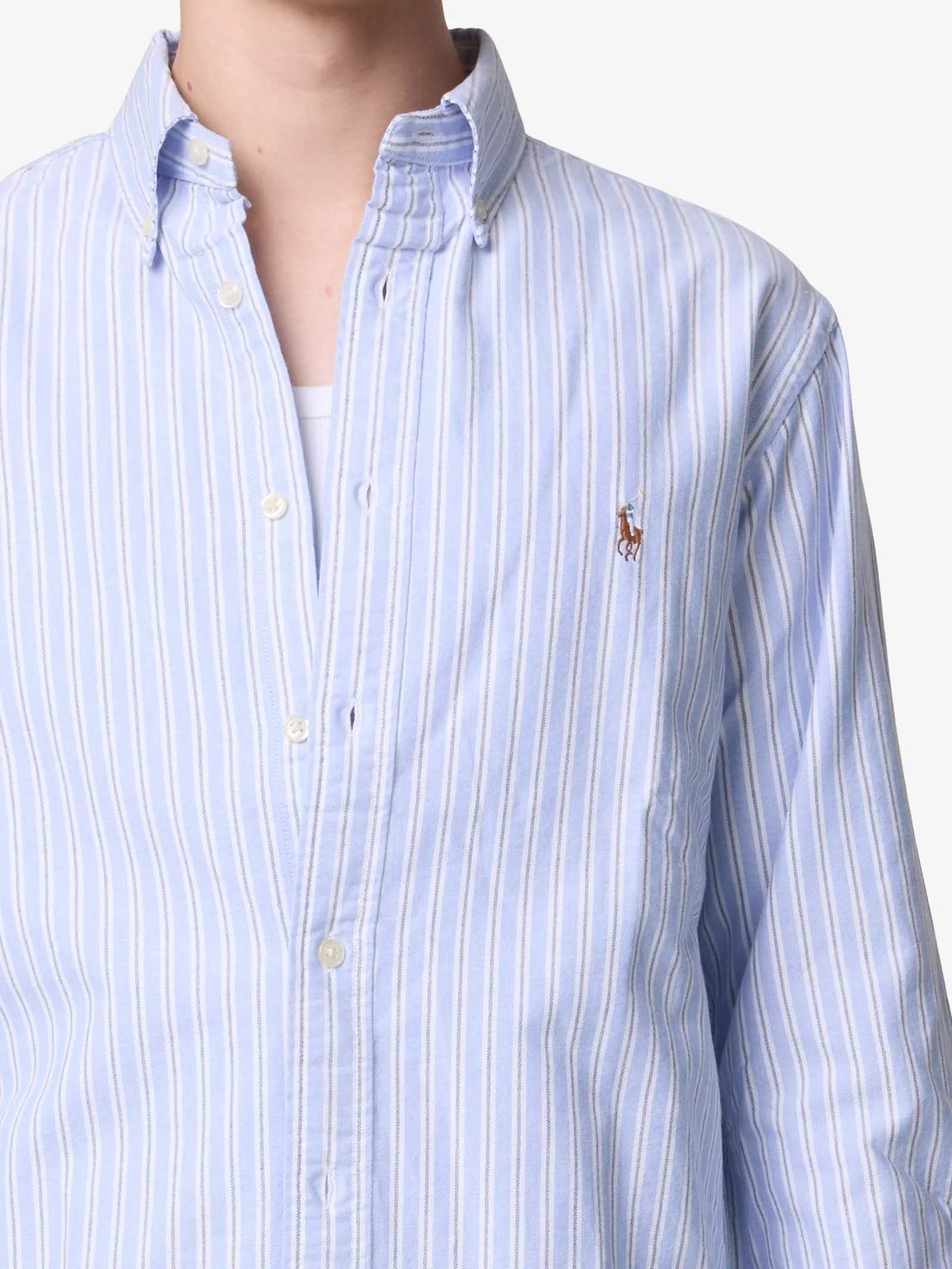 Classic Fit Striped Oxford Shirt - Image 4