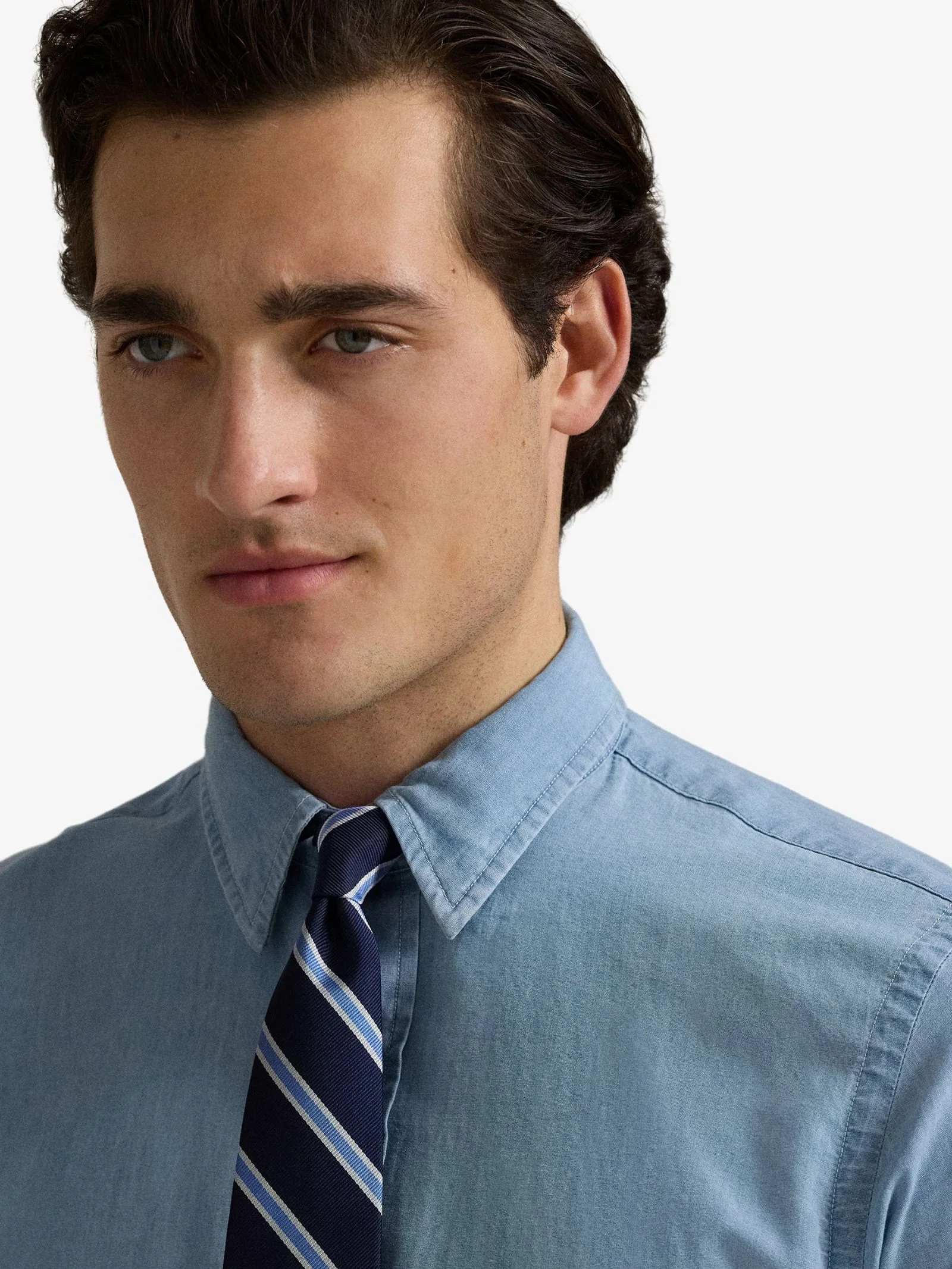 Custom Fit Indigo Chambray Shirt - Image 2