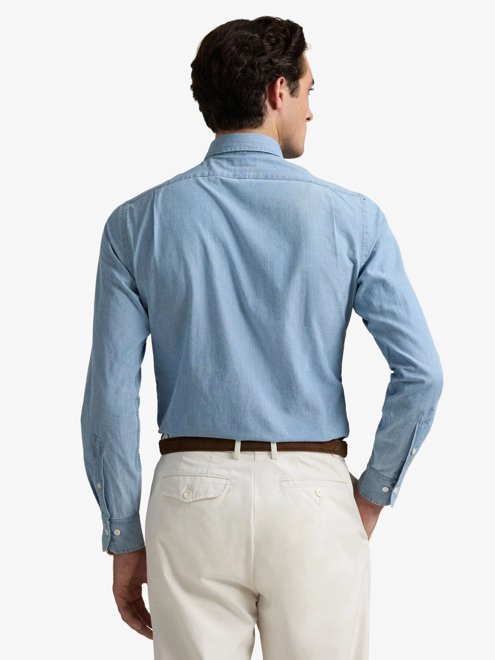 Custom Fit Indigo Chambray Shirt - Image 4
