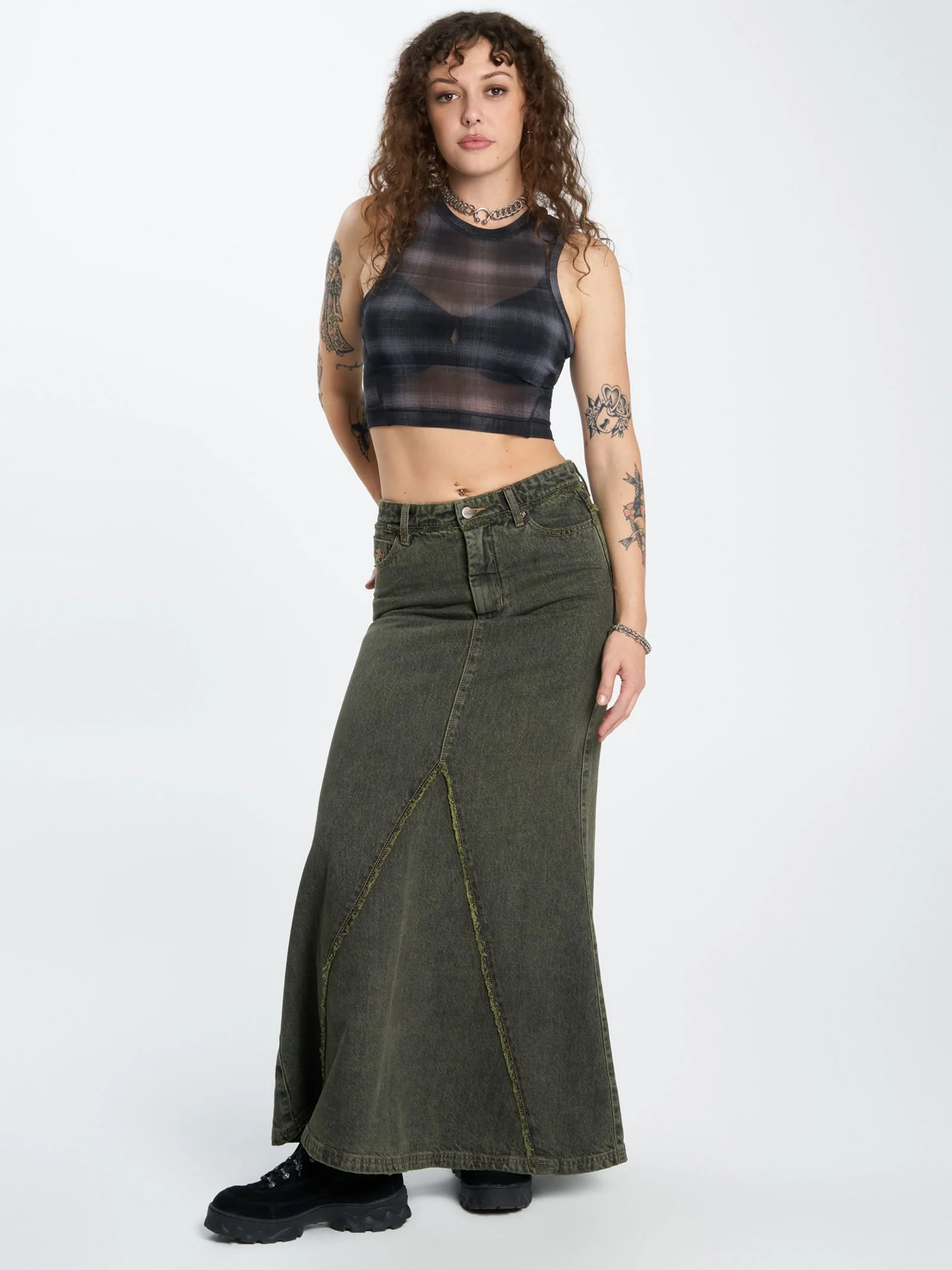 Pond Scum Denim Maxi Skirt - Image 2