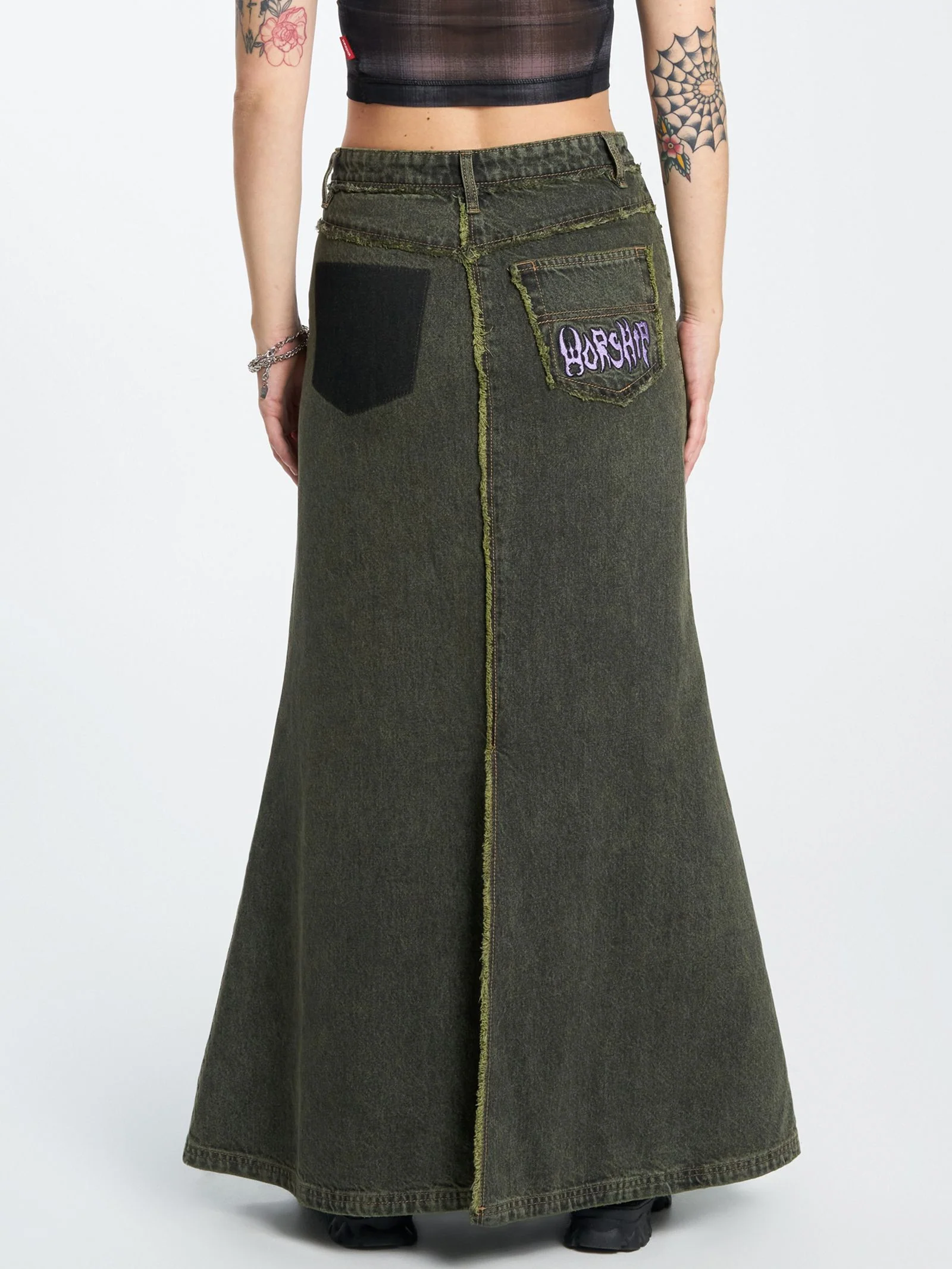 Pond Scum Denim Maxi Skirt - Image 4