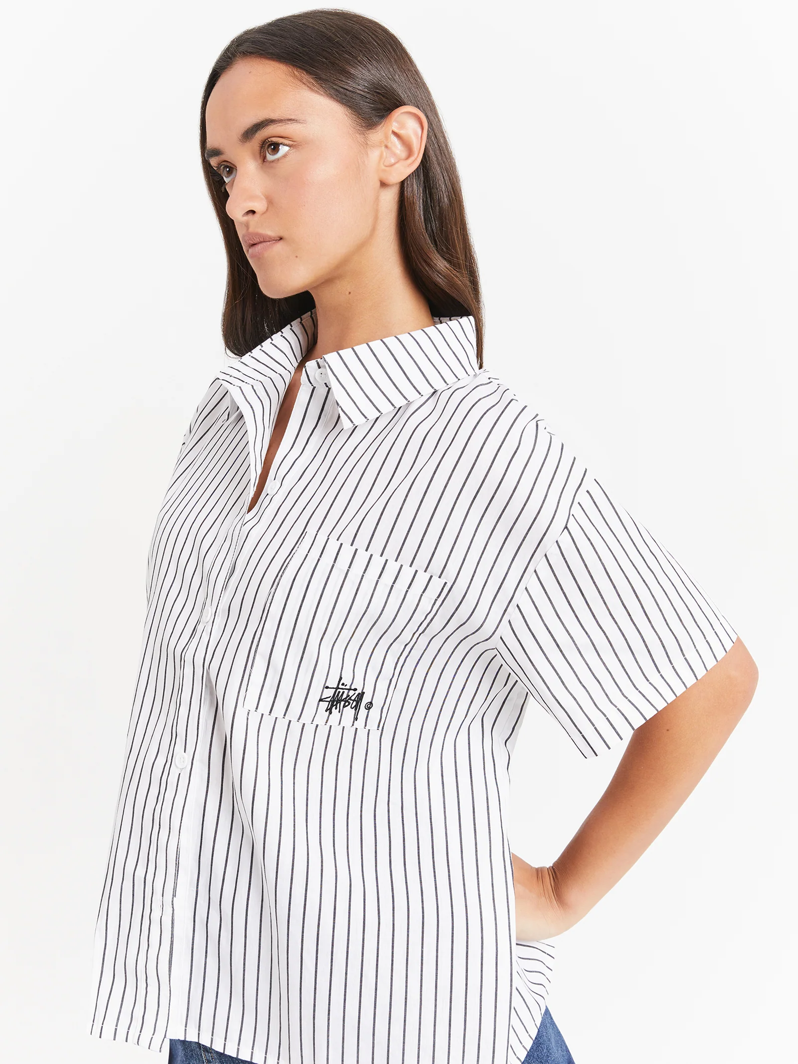 Pop Short Sleeve Graffiti Stripe Shirt - Image 5