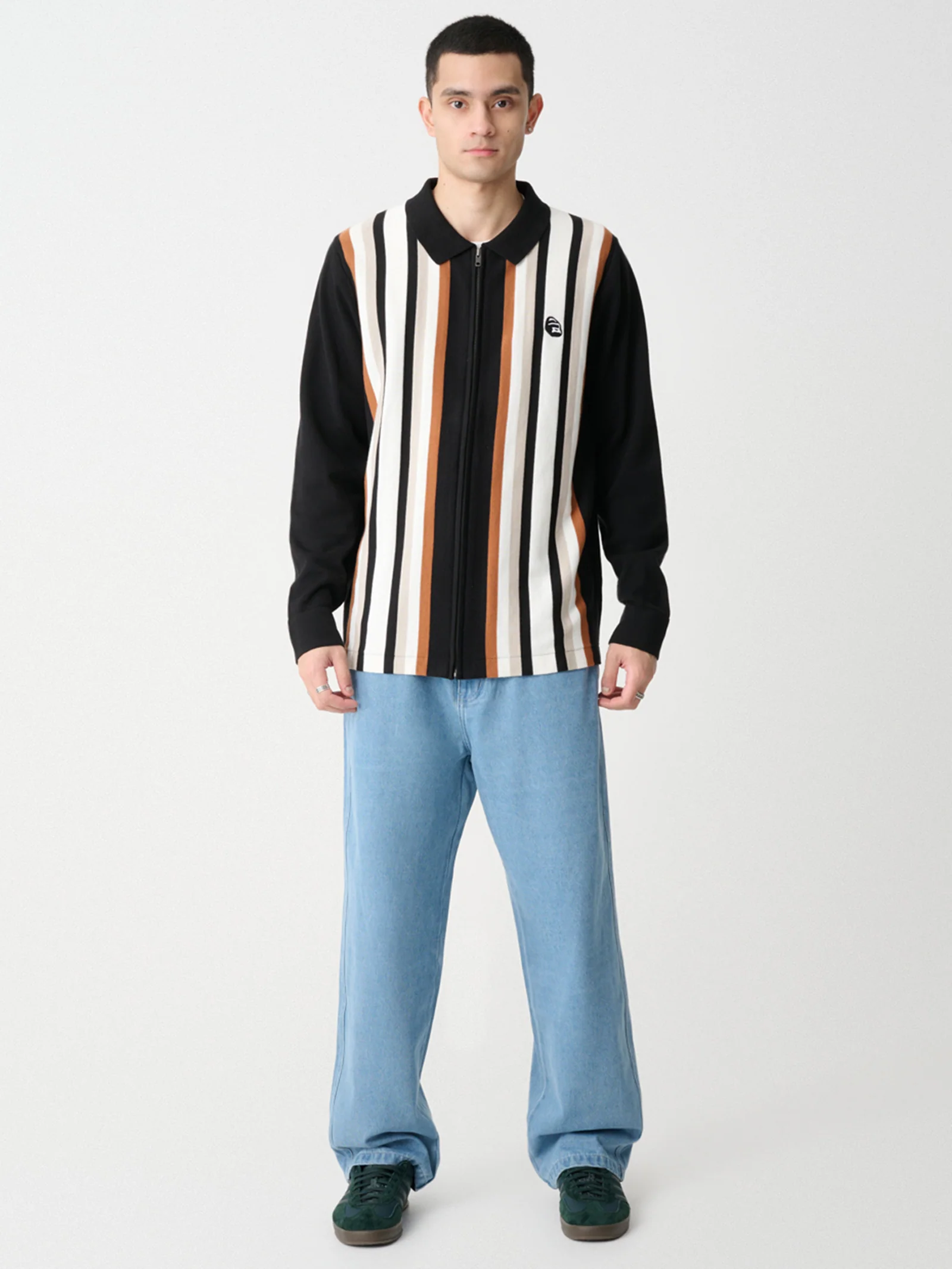 Rail Zip Knit Long Sleeve Polo - Image 2