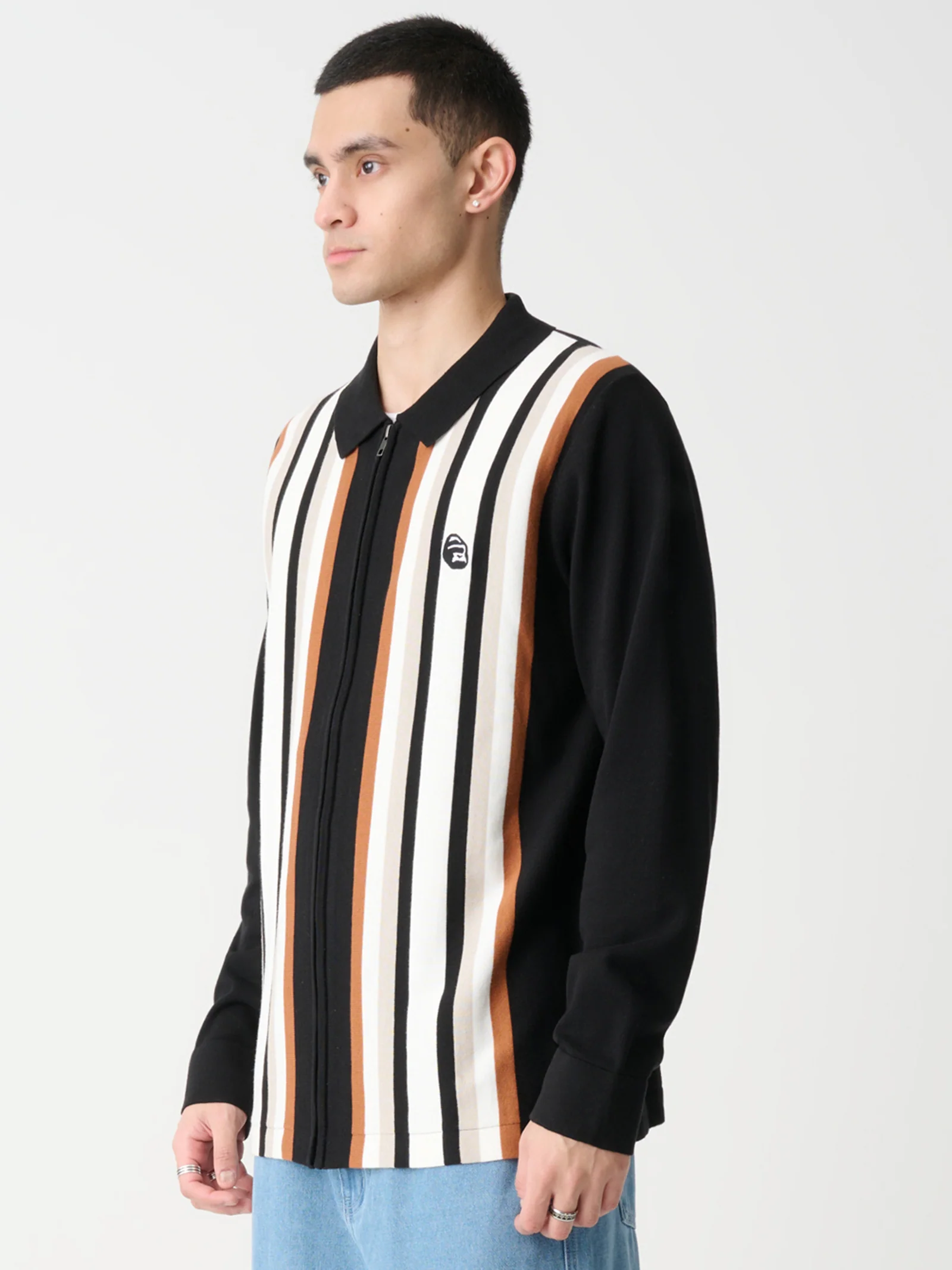 Rail Zip Knit Long Sleeve Polo - Image 3