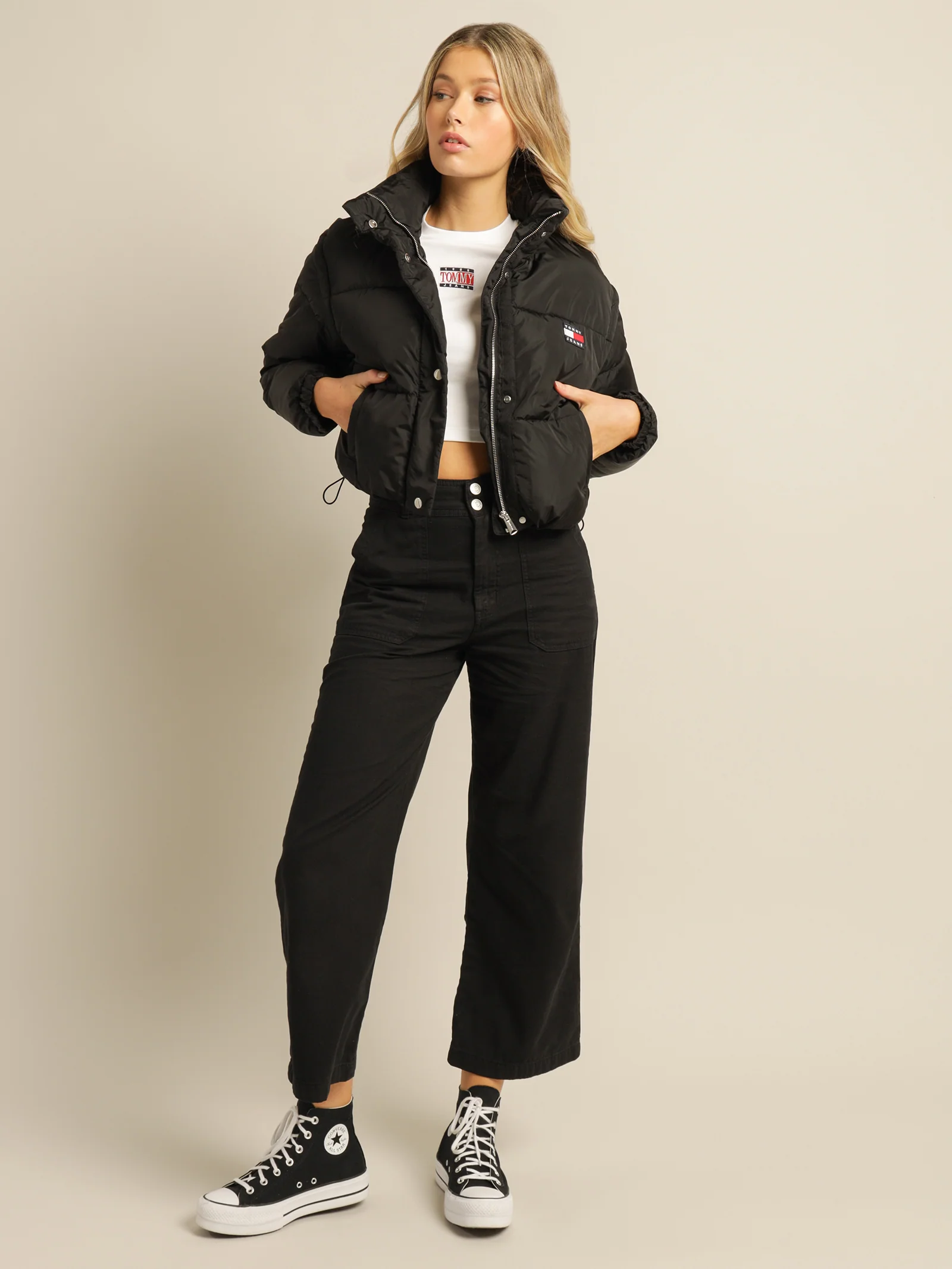 Recycled Convertible Crop Vest Puffer Jacket - Image 7