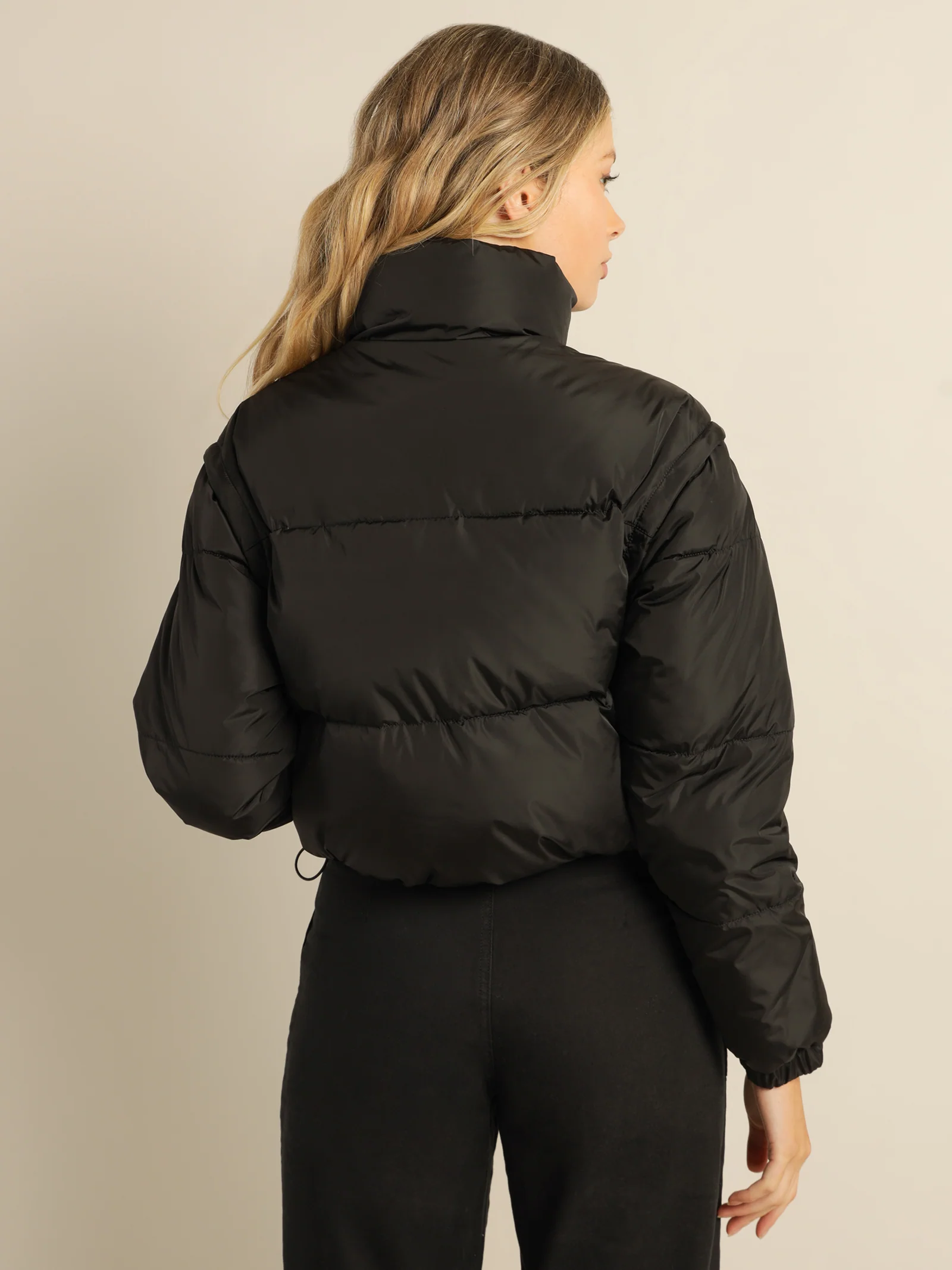 Recycled Convertible Crop Vest Puffer Jacket - Image 8