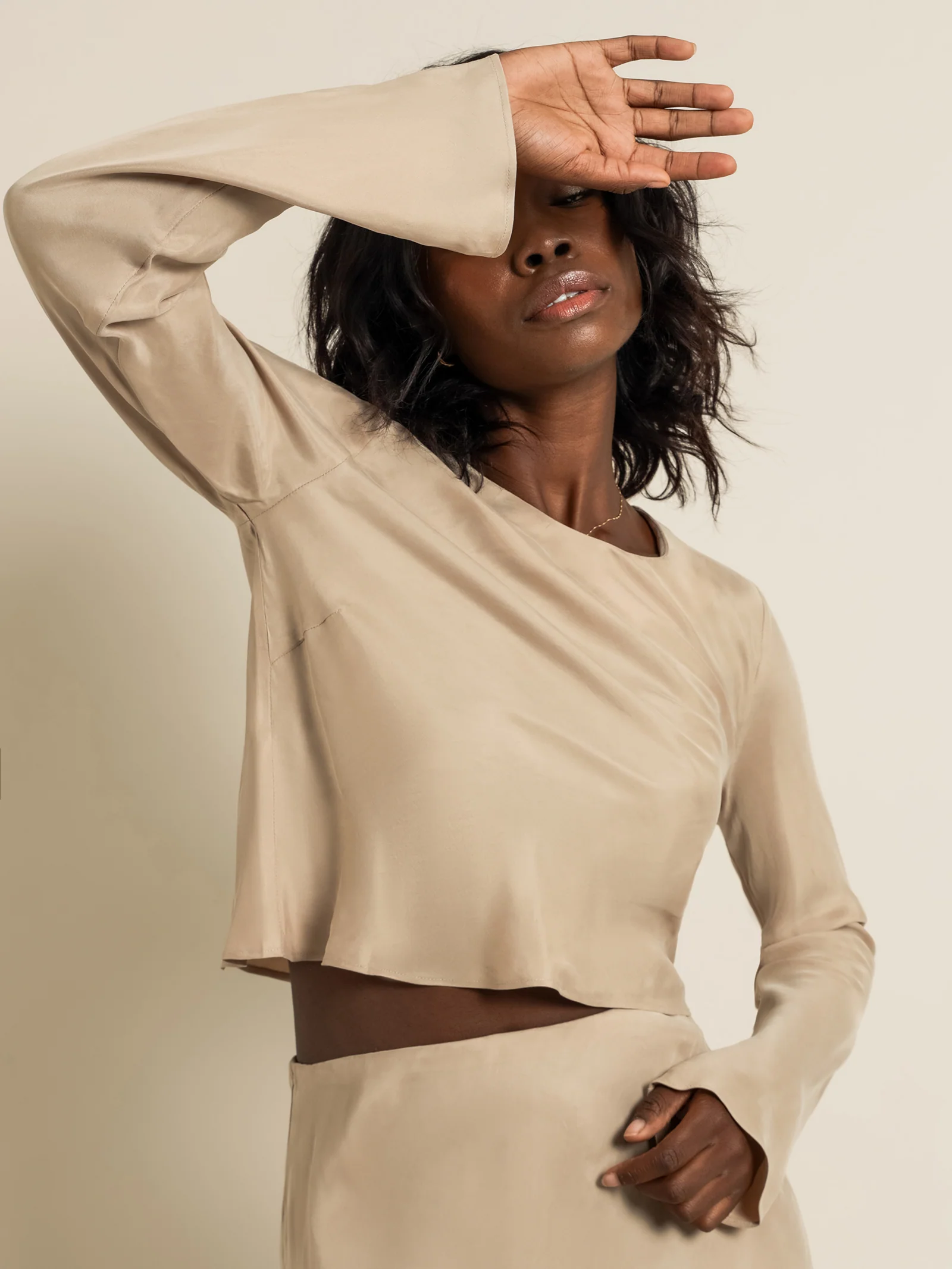 Reece Long Sleeve Cupro Top - Image 2