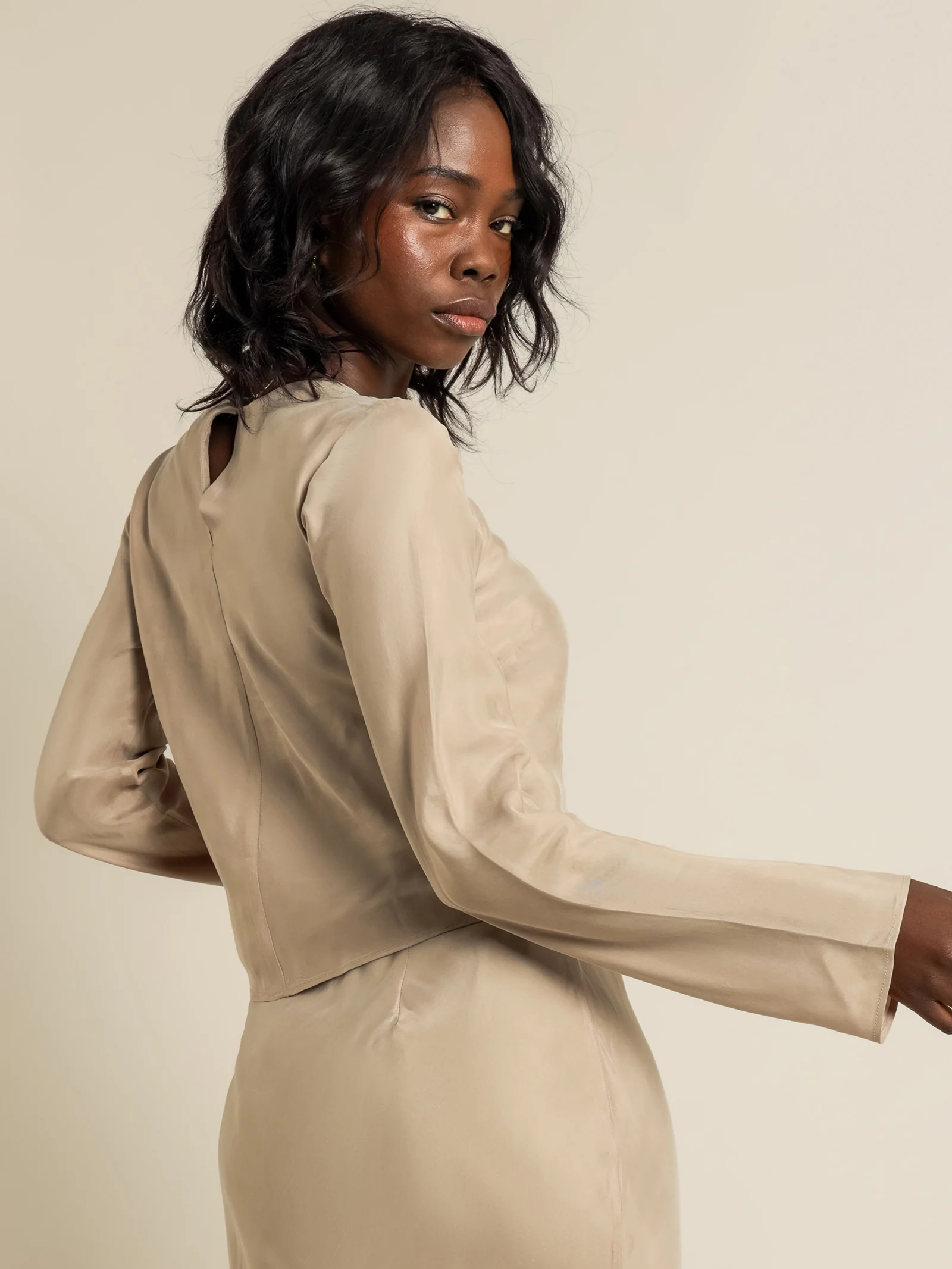 Reece Long Sleeve Cupro Top - Image 6