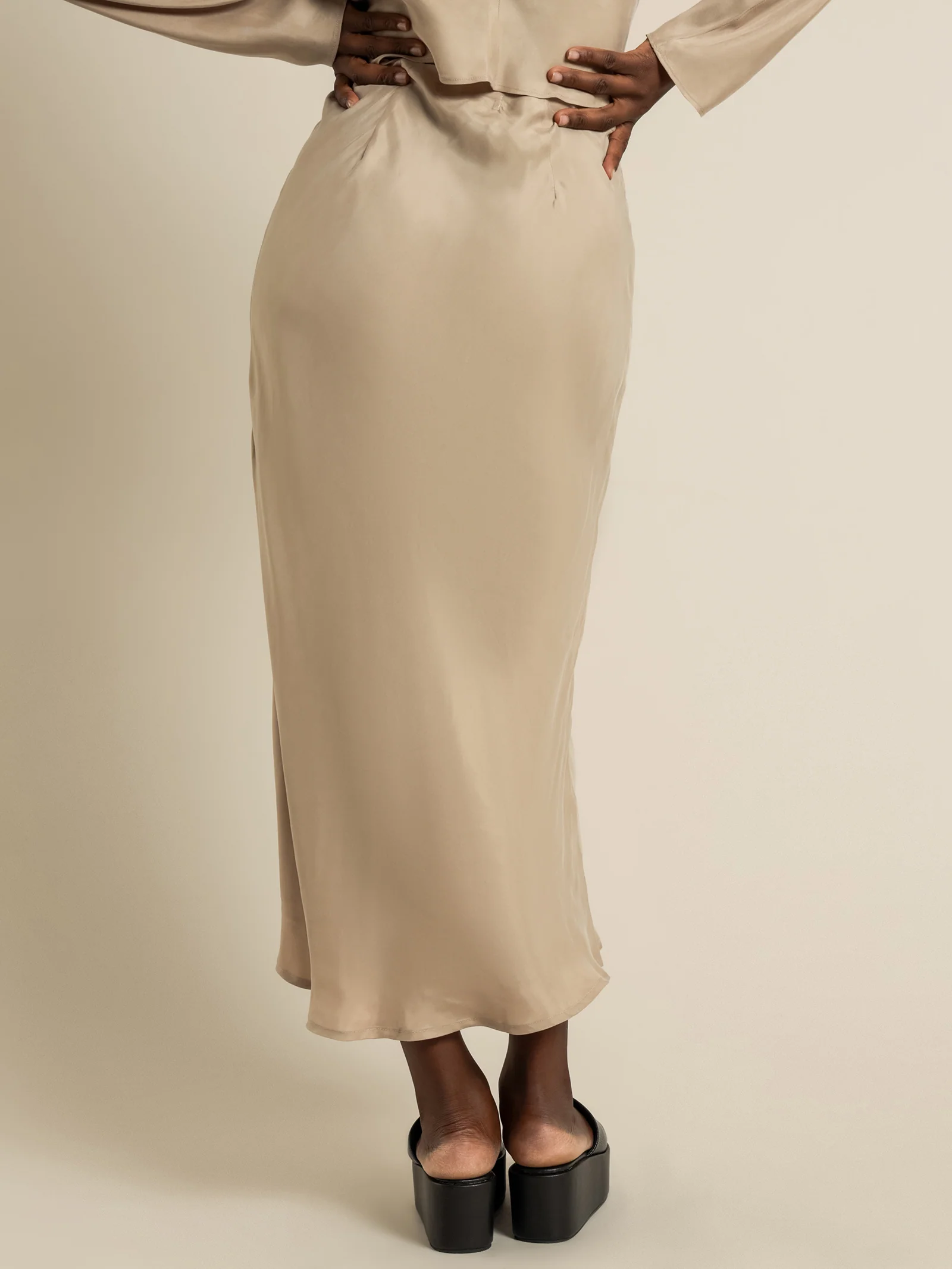Reese Cupro Midi Skirt - Image 5