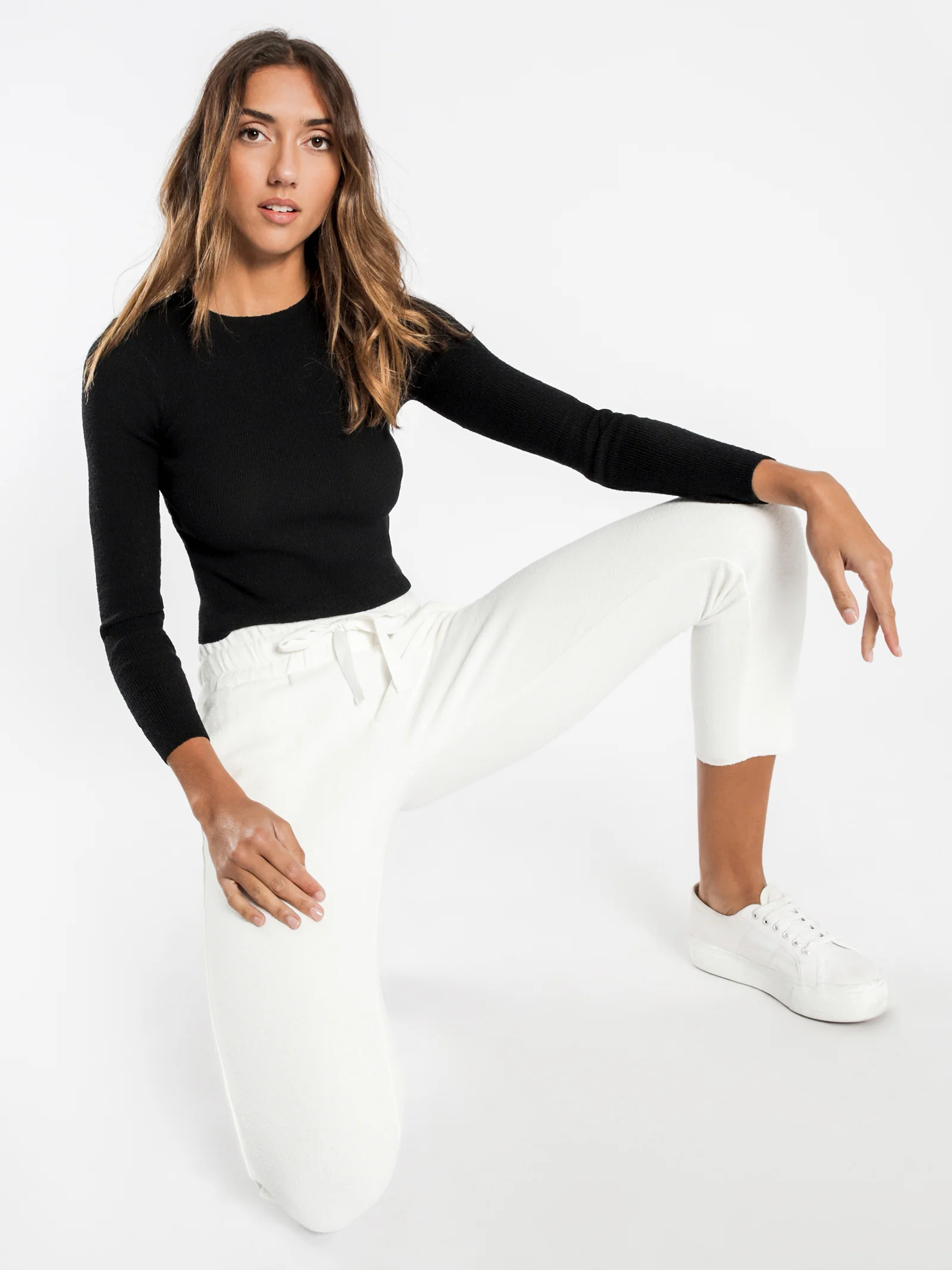 Regan Fitted Knit Long Sleeve T-Shirt - Image 2
