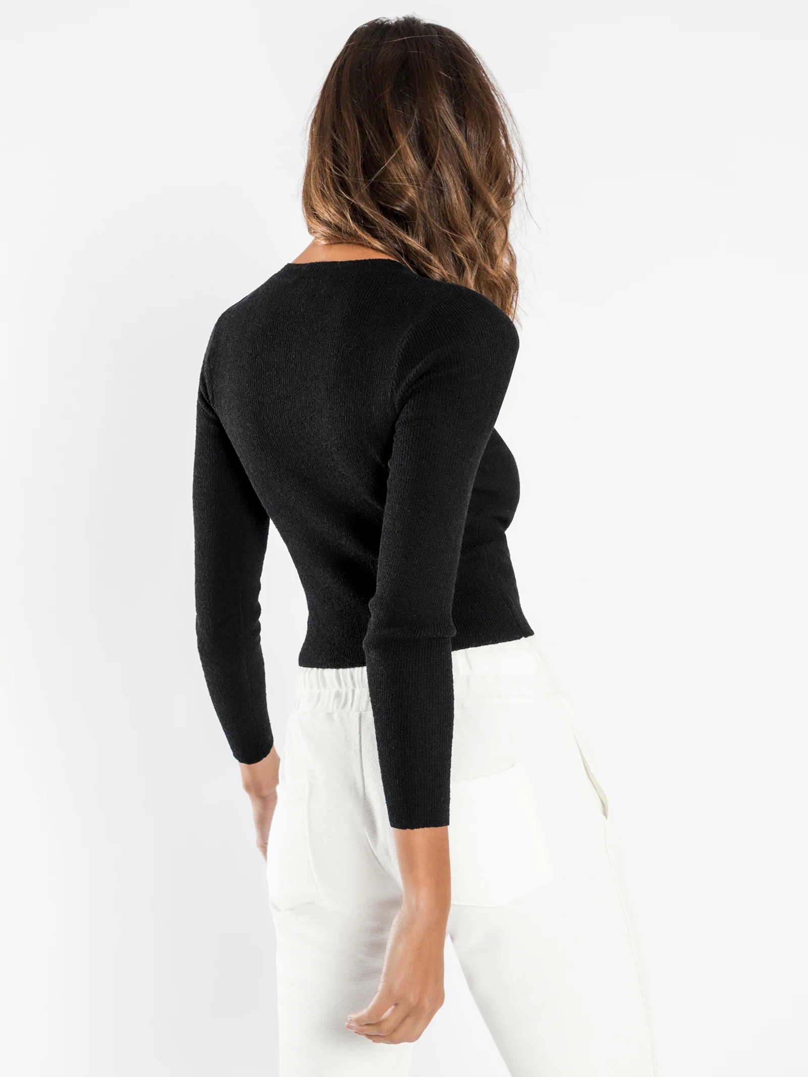 Regan Fitted Knit Long Sleeve T-Shirt - Image 4