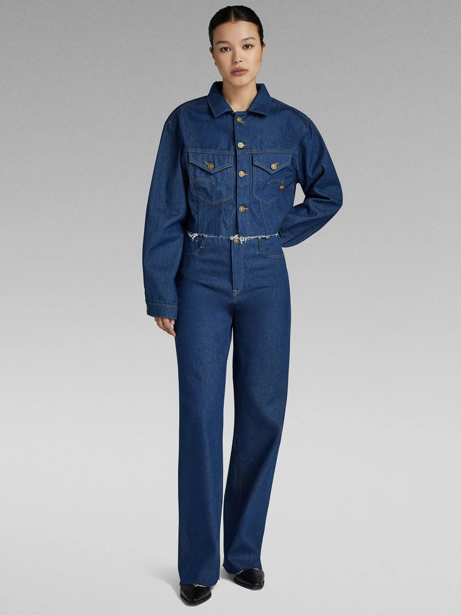 Relaxed Cropped Cut Off Jacket - Image 2