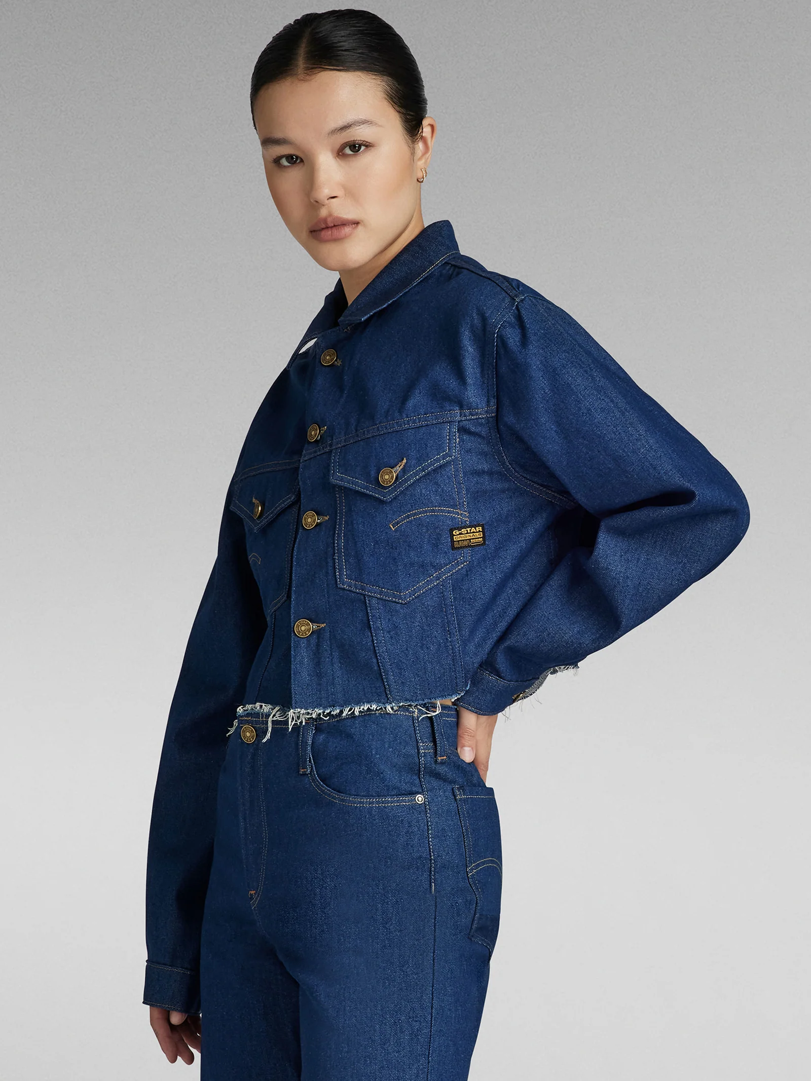 Relaxed Cropped Cut Off Jacket - Image 4
