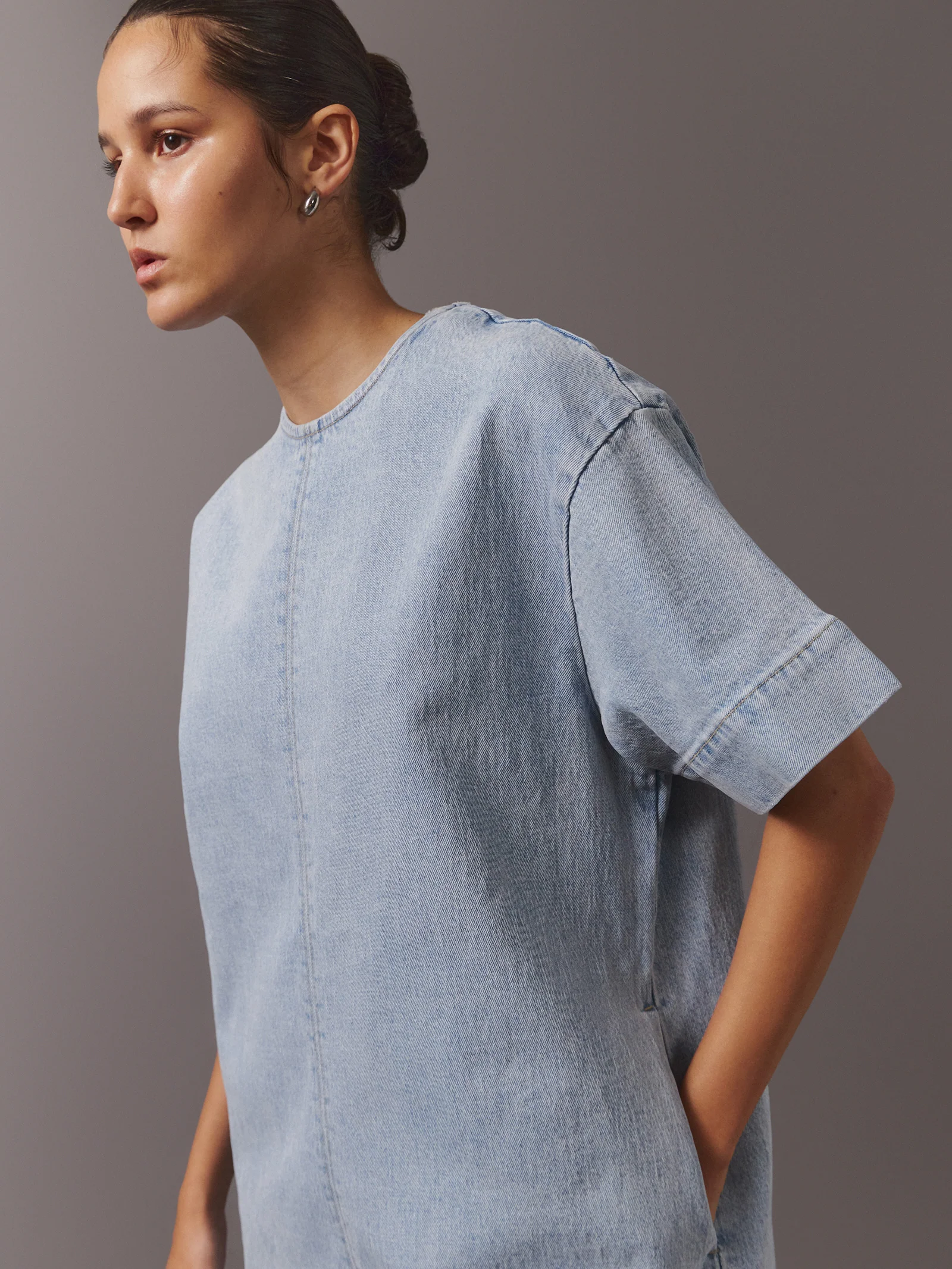 Relaxed Denim Dress - Image 3