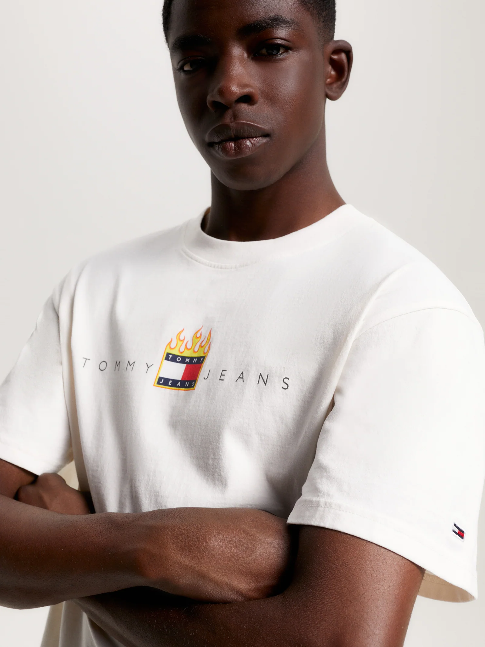 Relaxed Linear Fire Flag T-Shirt - Image 3