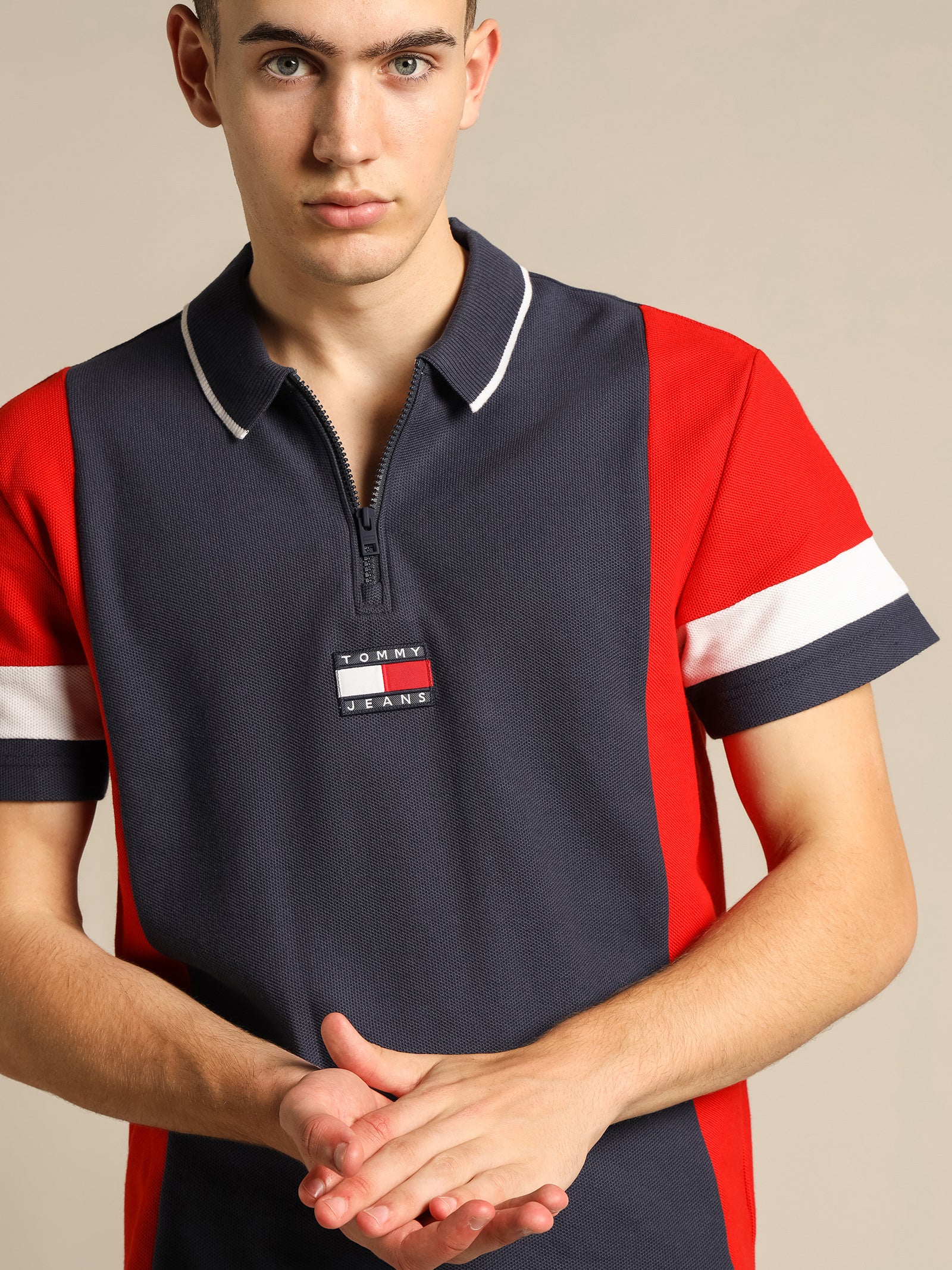 Relaxed Zip Colorblock Polo Shirt - Image 3