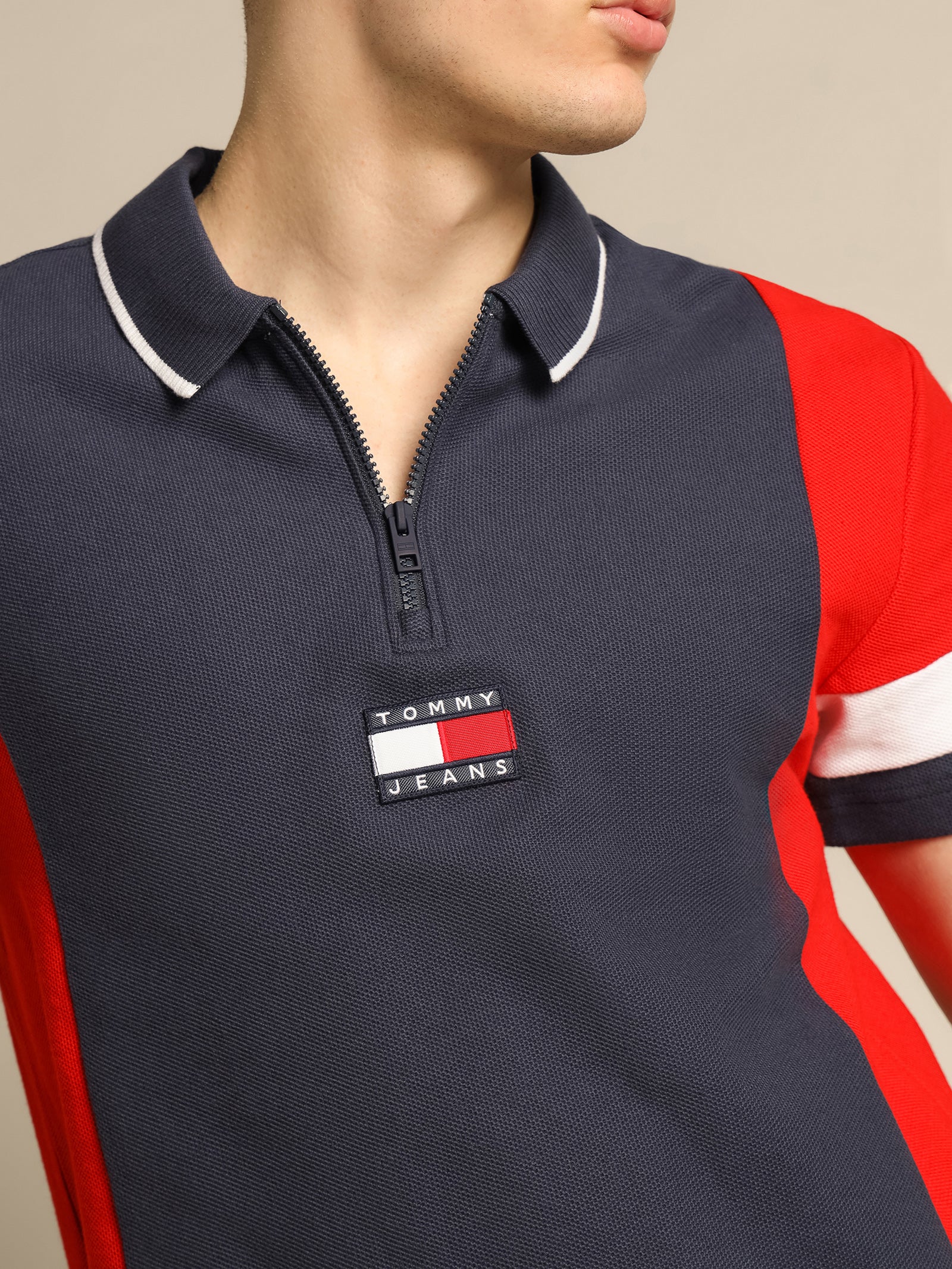 Relaxed Zip Colorblock Polo Shirt - Image 4