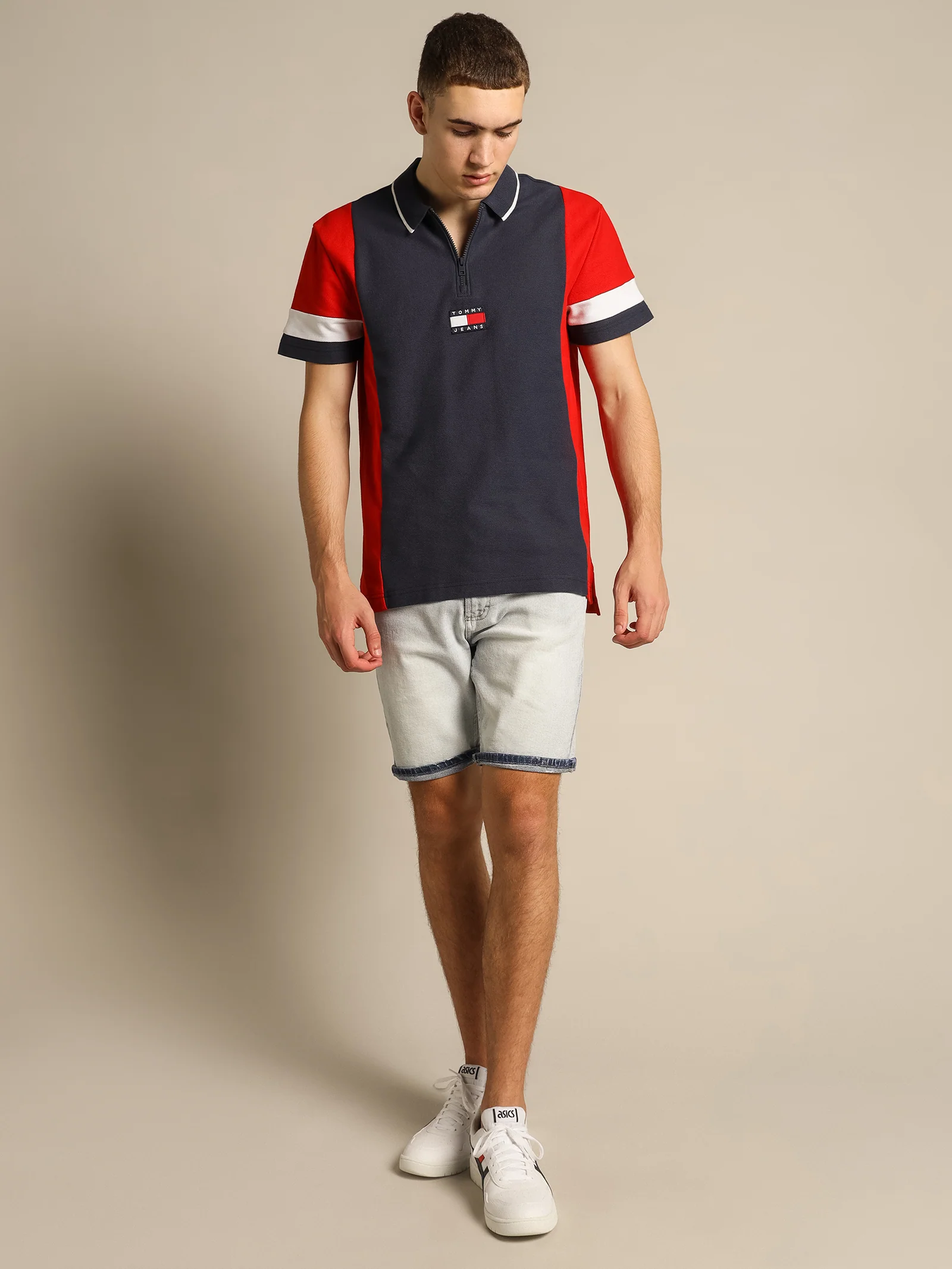 Relaxed Zip Colorblock Polo Shirt - Image 7