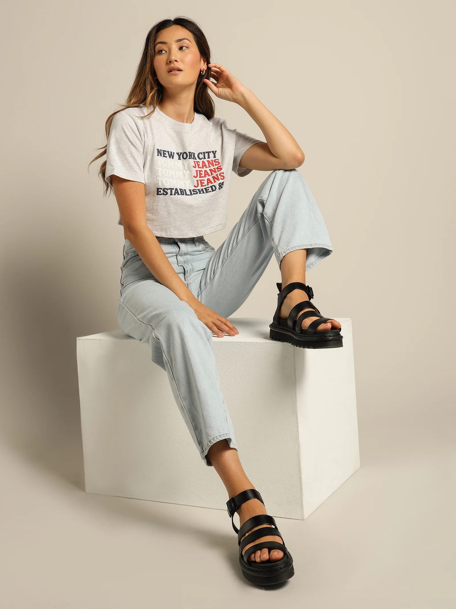 Repeat Logo Crop T-Shirt - Image 3