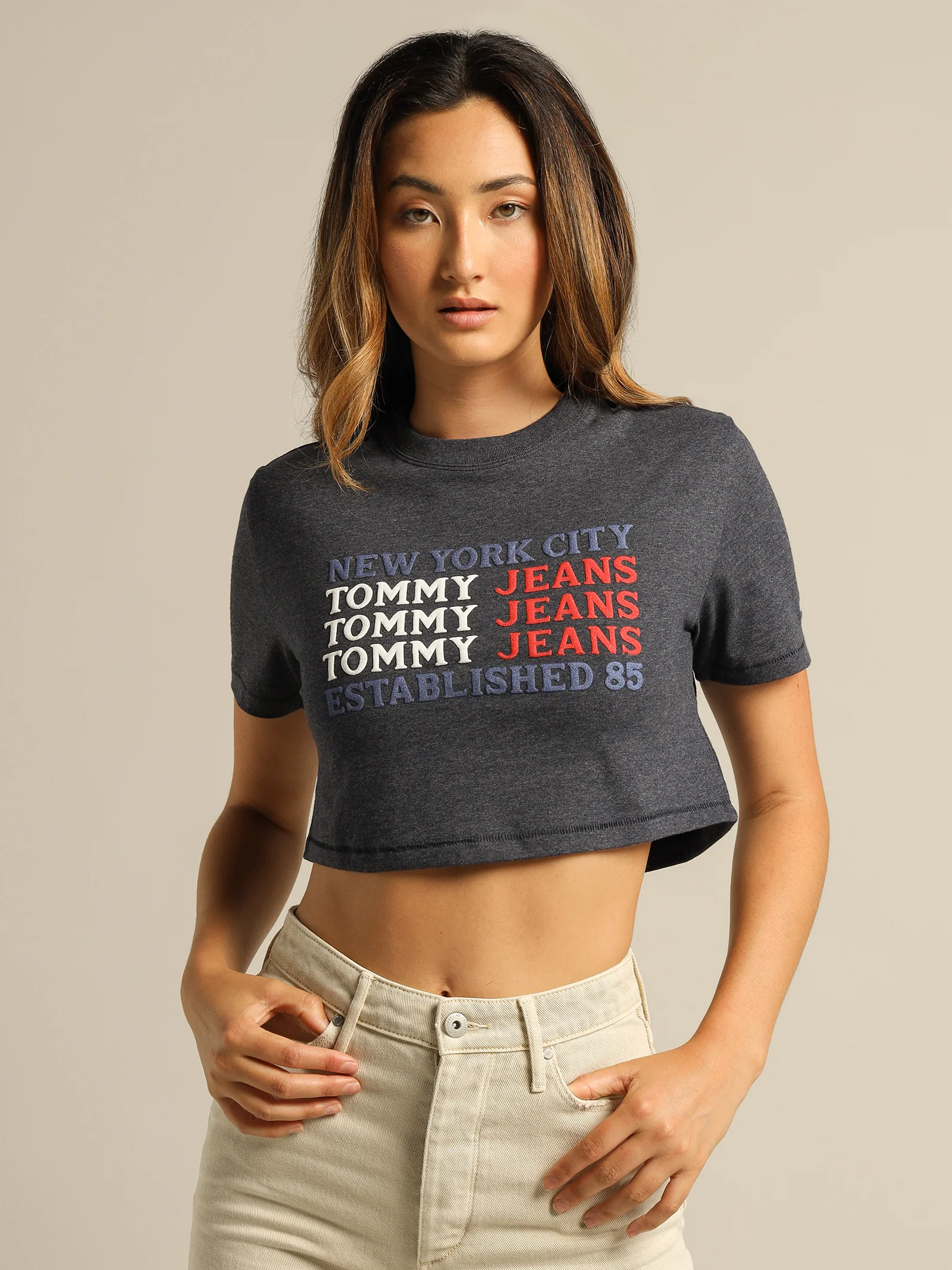 Repeat Logo Crop T-Shirt - Image 3