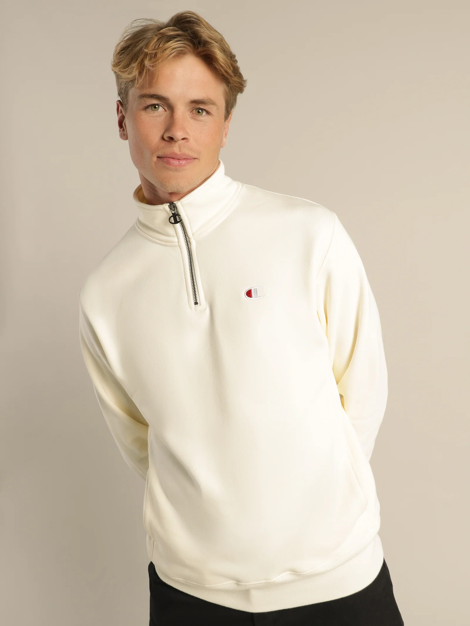 Reverse Weave 1/4 Zip Crew - Image 3