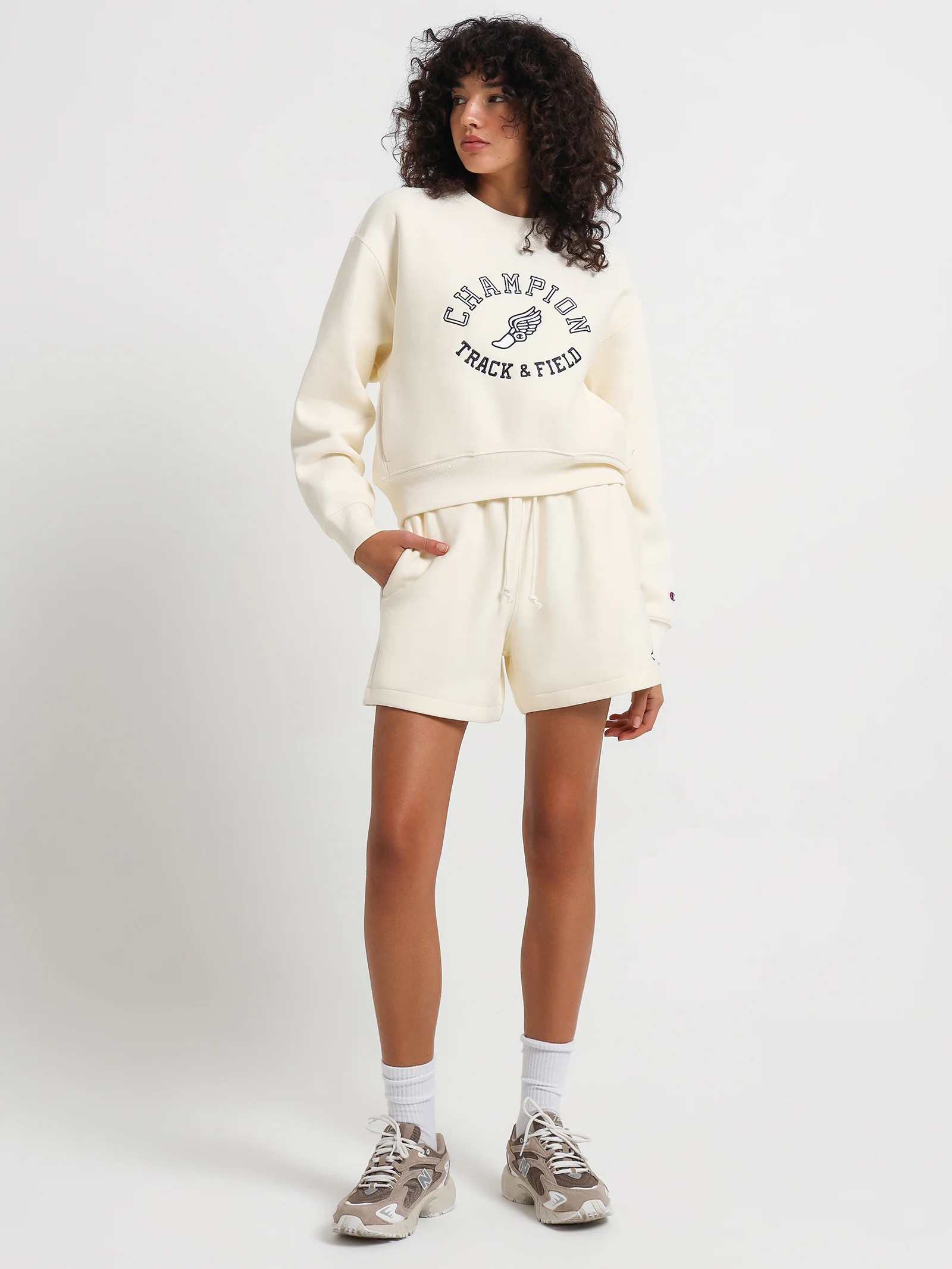 Reverse Weave Collegiate Track & Field Crew Sweater - Image 2