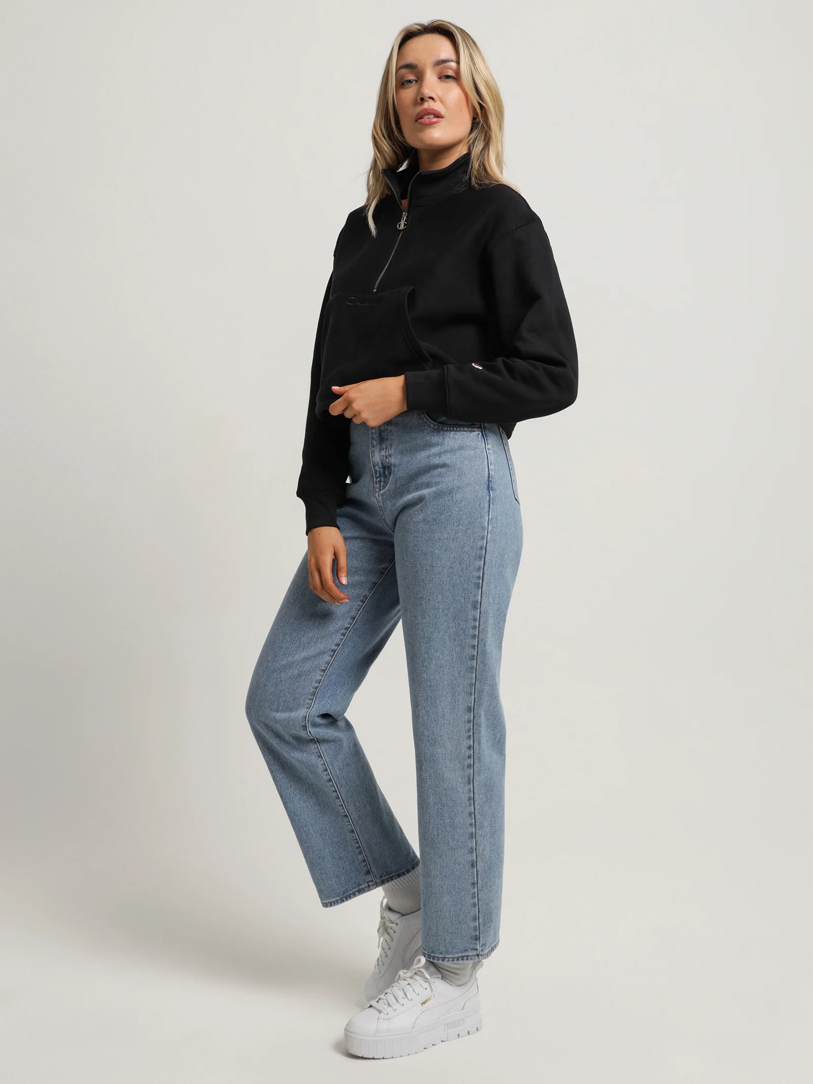 Reverse Weave Half Zip Pullover - Image 4